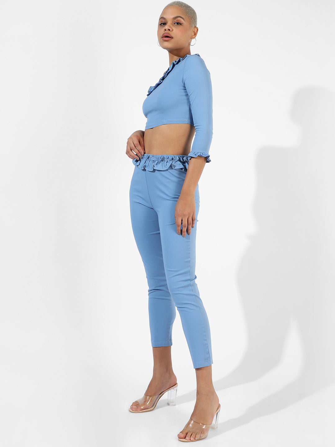 Women Blue Solid Co-Ords Set