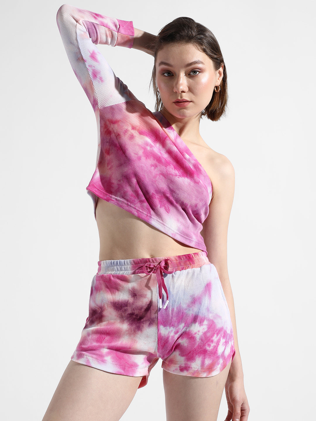 Women Pink Tie-Dye Co-Ord Set