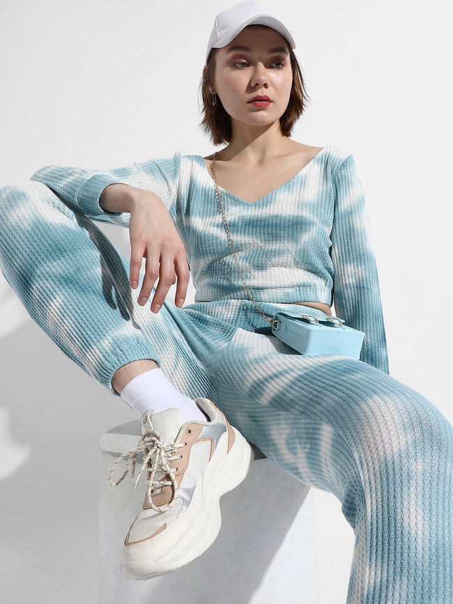 Women Blue Tie-Dye Co-Ords Set