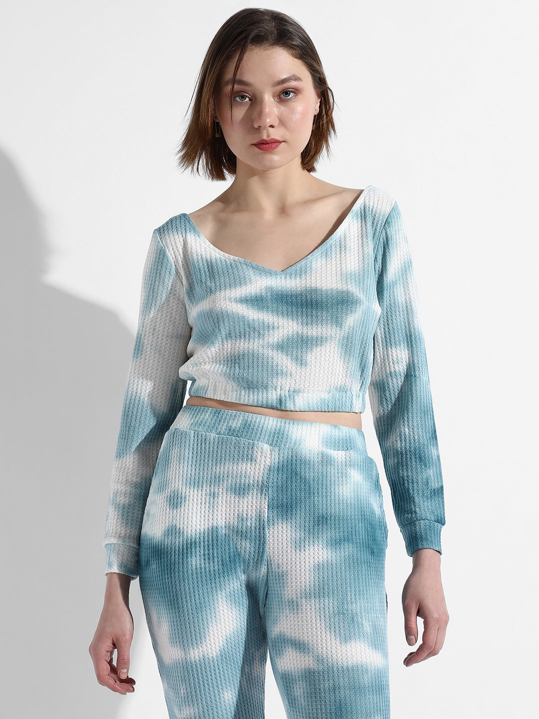 Women Blue Tie-Dye Co-Ords Set