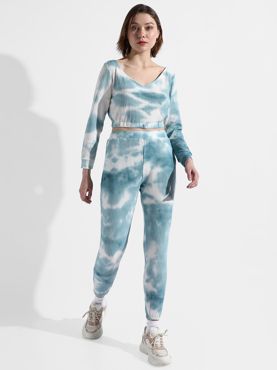 Women Blue Tie-Dye Co-Ords Set