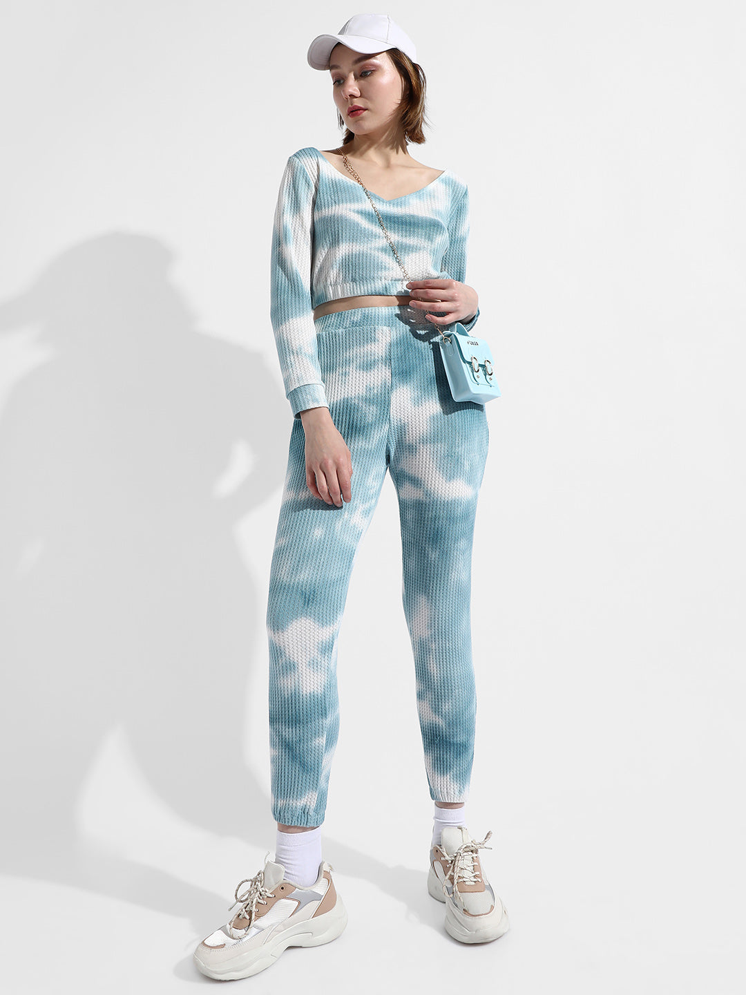 Women Blue Tie-Dye Co-Ords Set