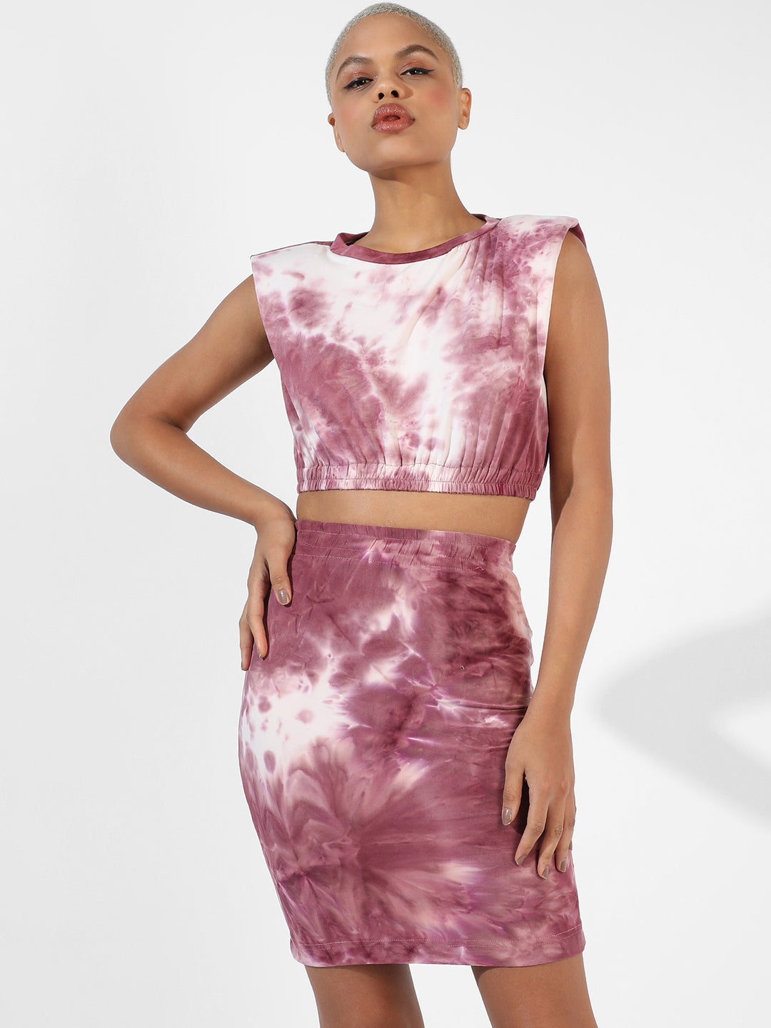 Women Pink Tie-Dye Co-Ord Set