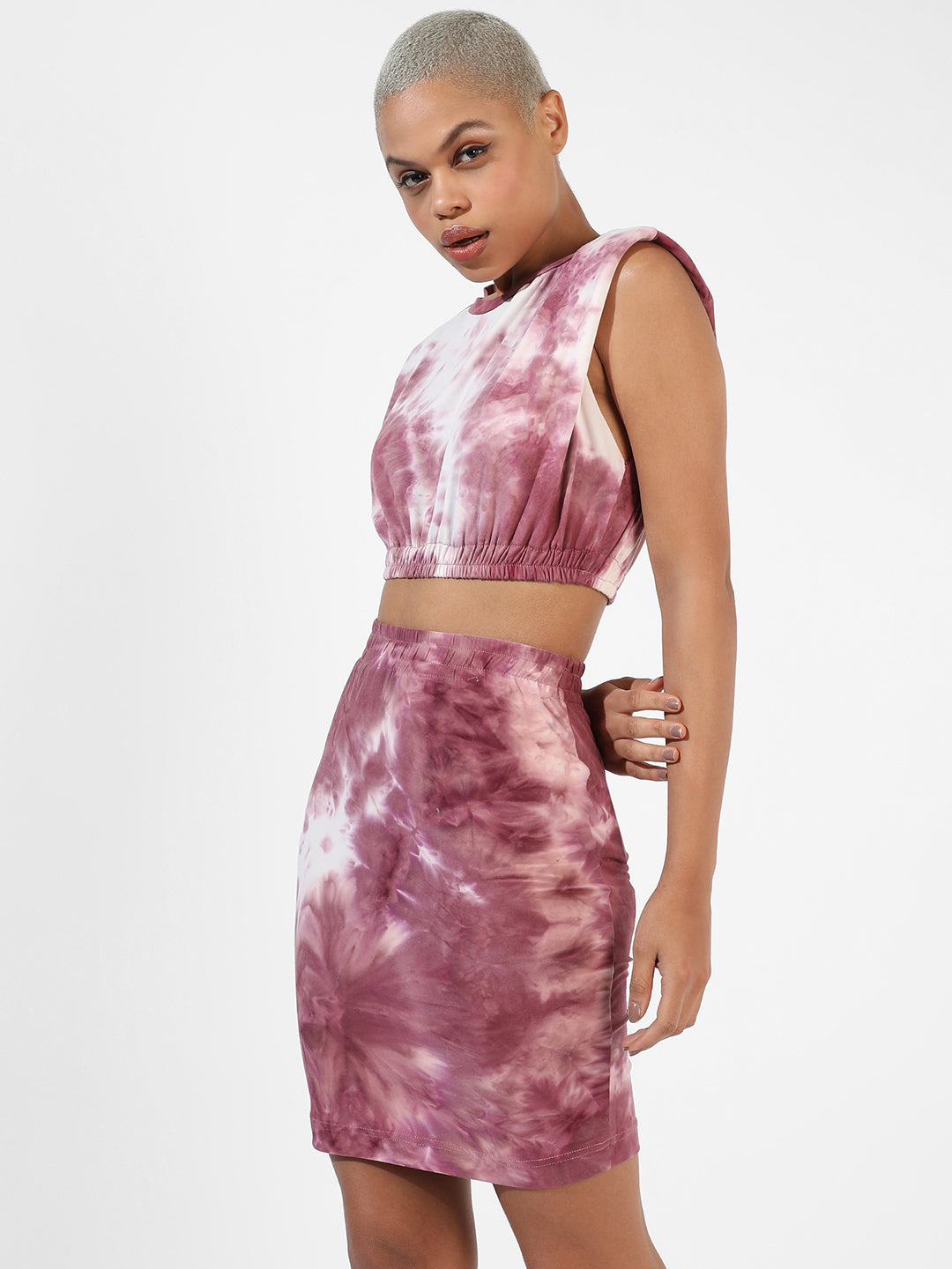 Women Pink Tie-Dye Co-Ord Set