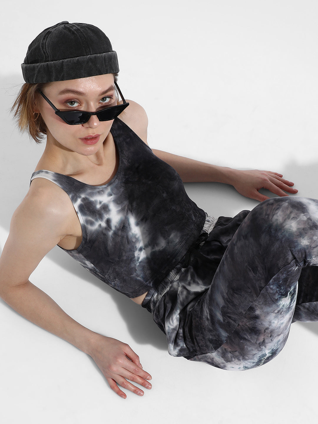 Women Grey Tie-Dye Co-Ord Set