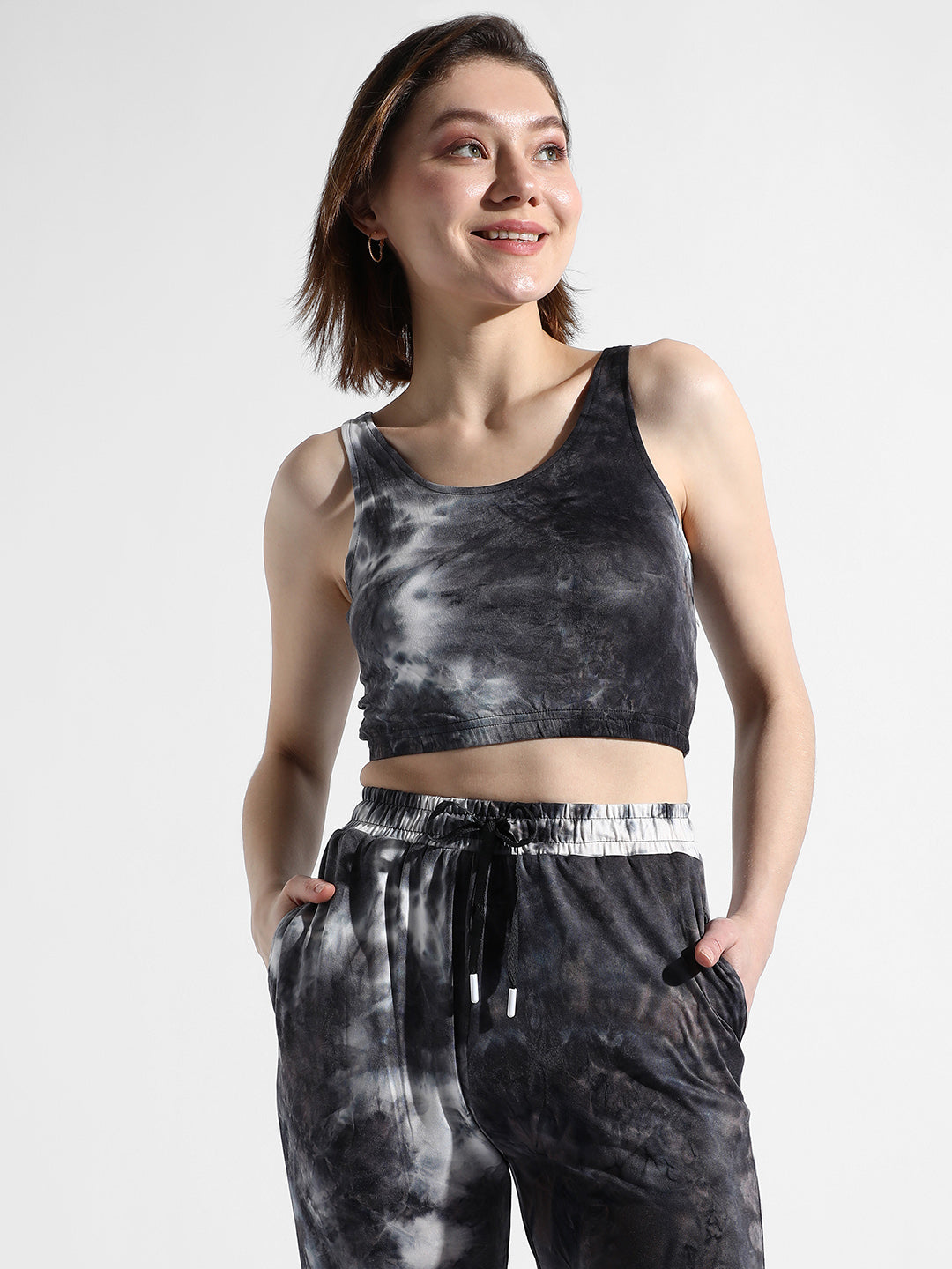 Women Grey Tie-Dye Co-Ord Set