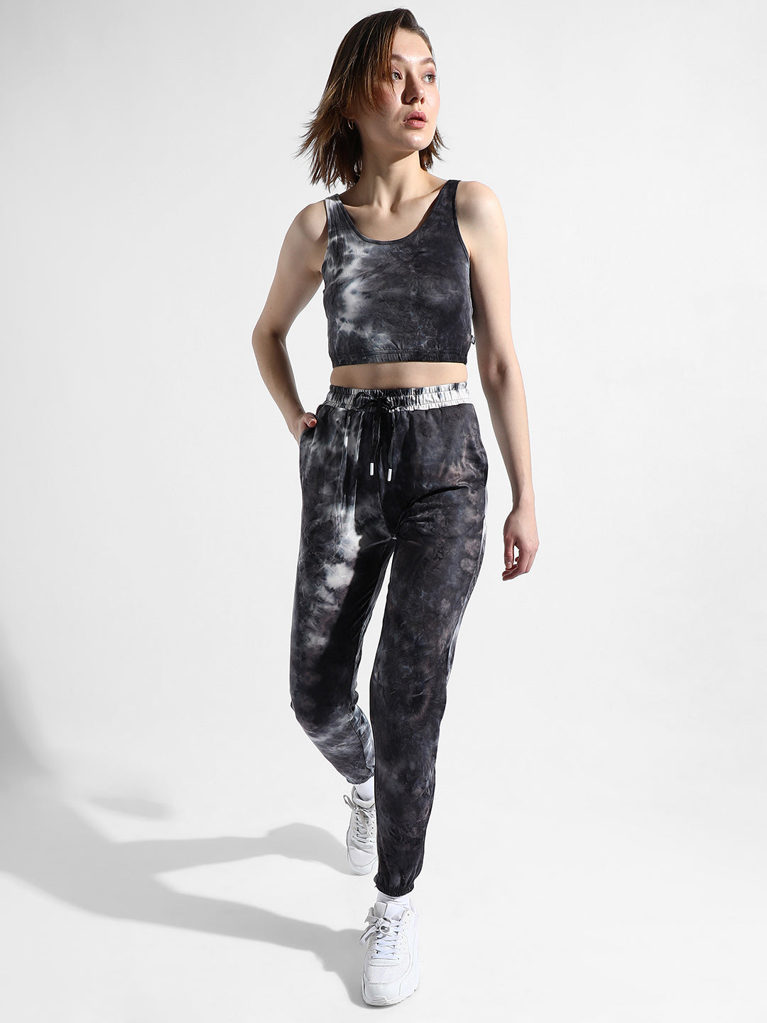 Women Grey Tie-Dye Co-Ord Set