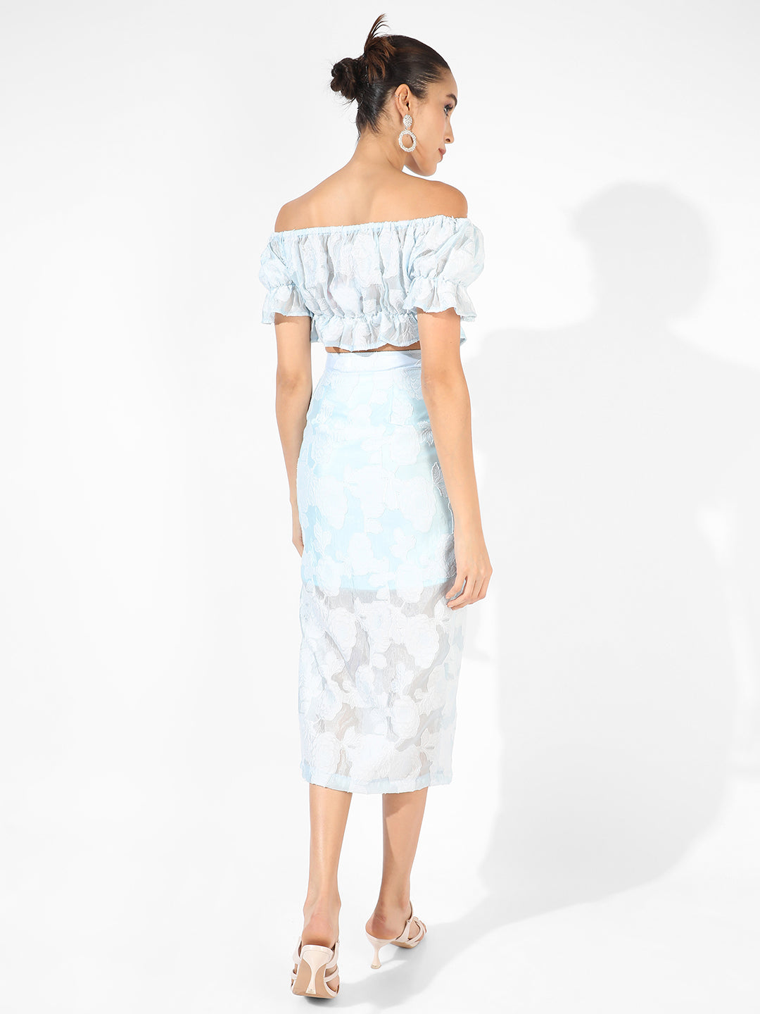 Women Blue Embroidered Co-Ord Set