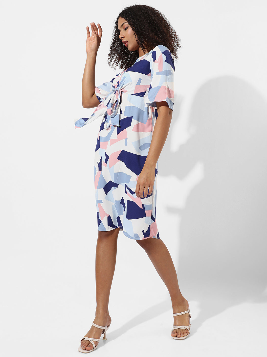 Women Multi Tie-Up Block Dress