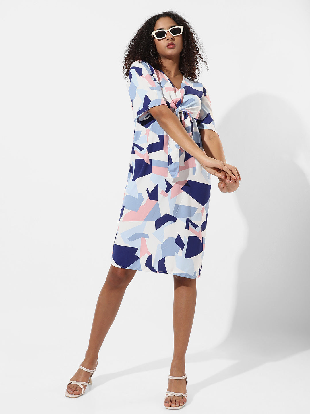 Women Multi Tie-Up Block Dress
