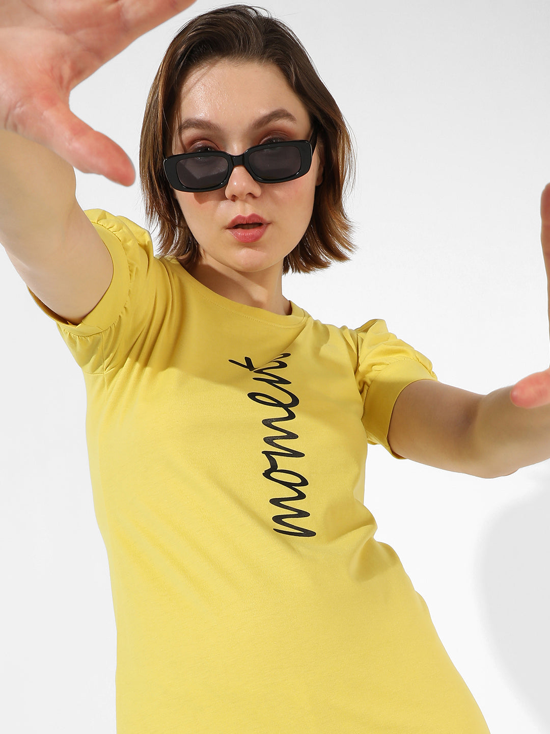 Women Yellow Moment T-Shirt Dress