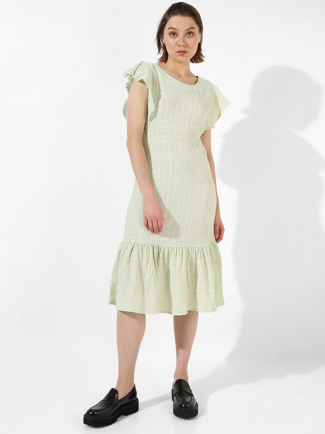 Women Green Cut-Out Midi Dress
