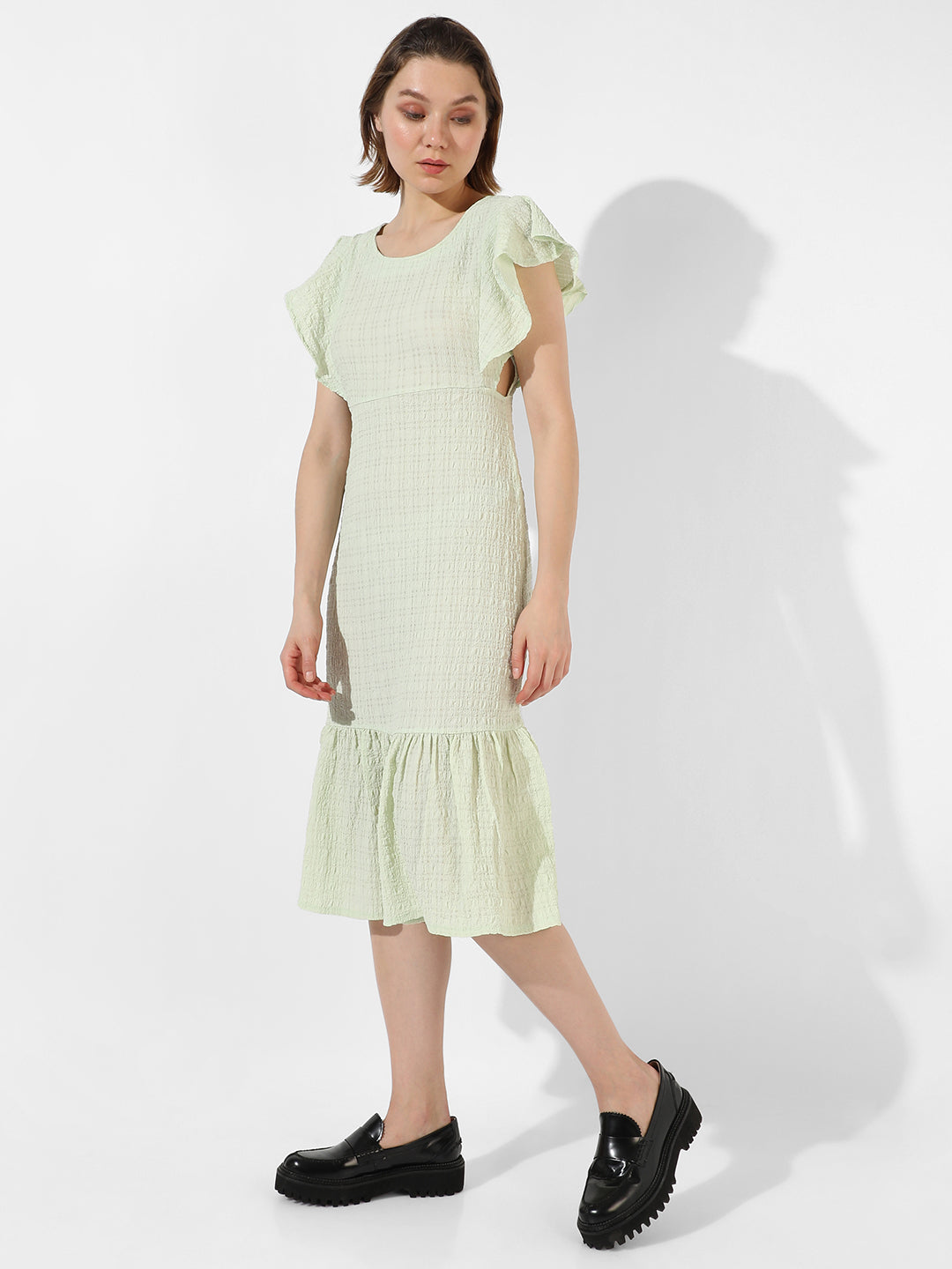 Women Green Cut-Out Midi Dress