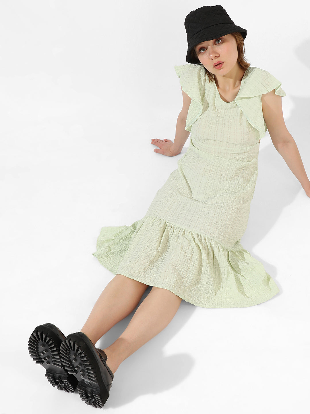 Women Green Cut-Out Midi Dress