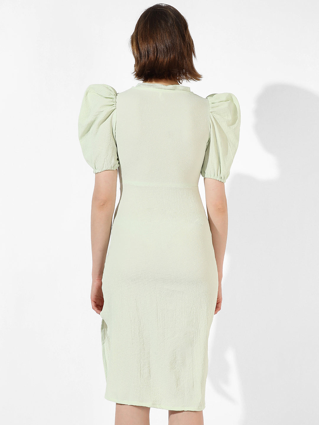 Women Green Cutout Midi Dress
