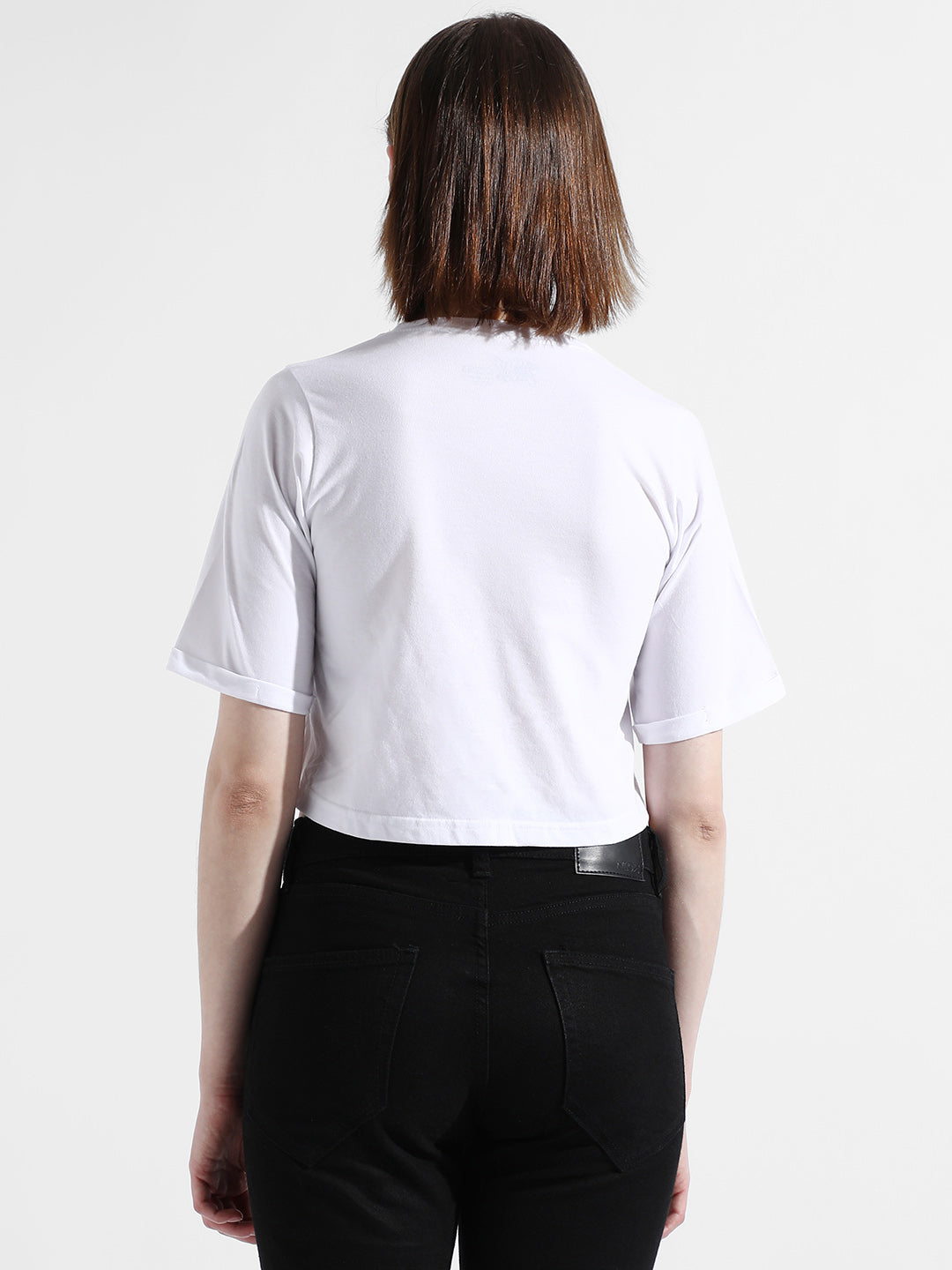 Women White Criss-Cross Cropped Top