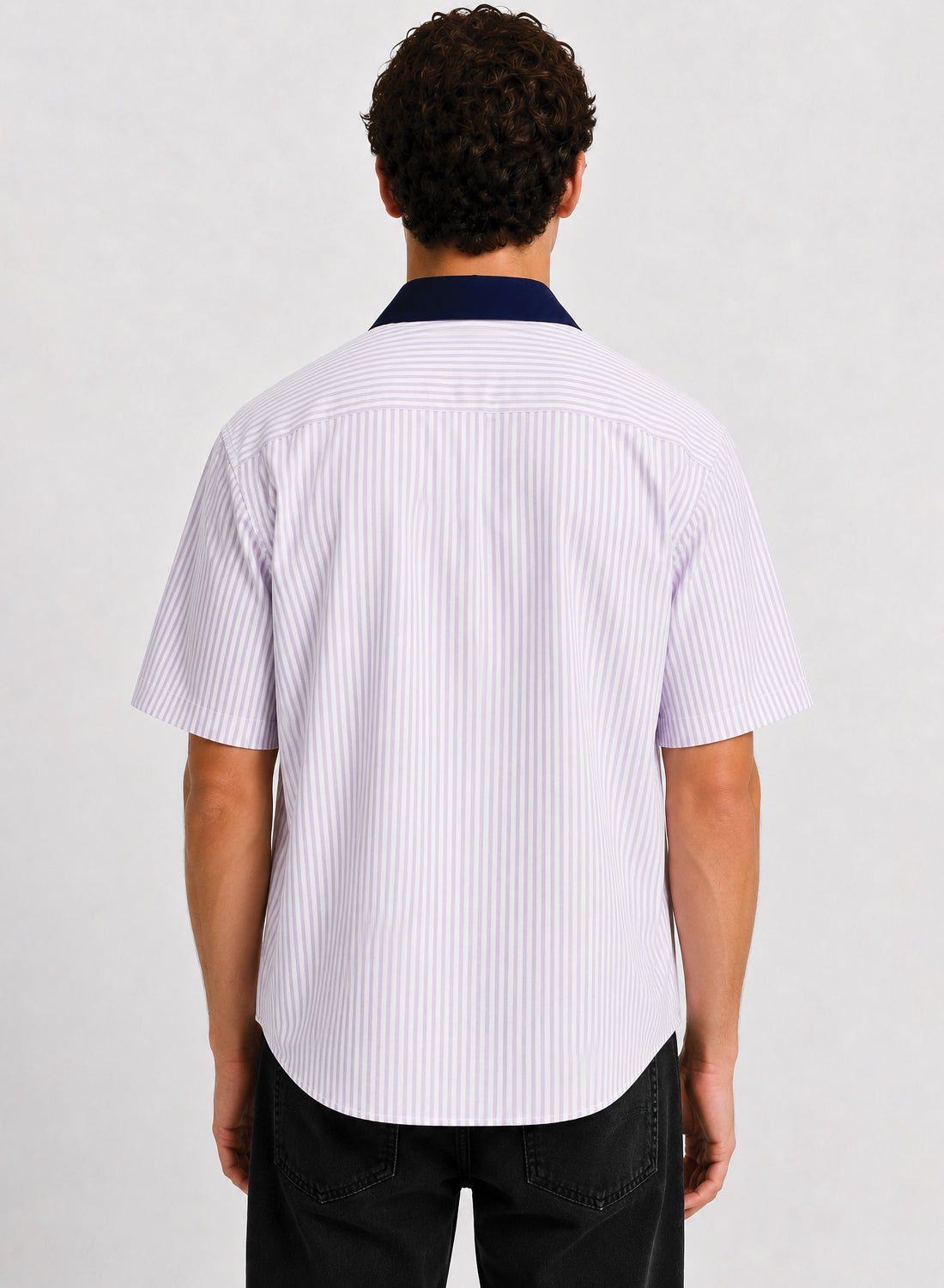 Men Lavender Striped Casual Shirt