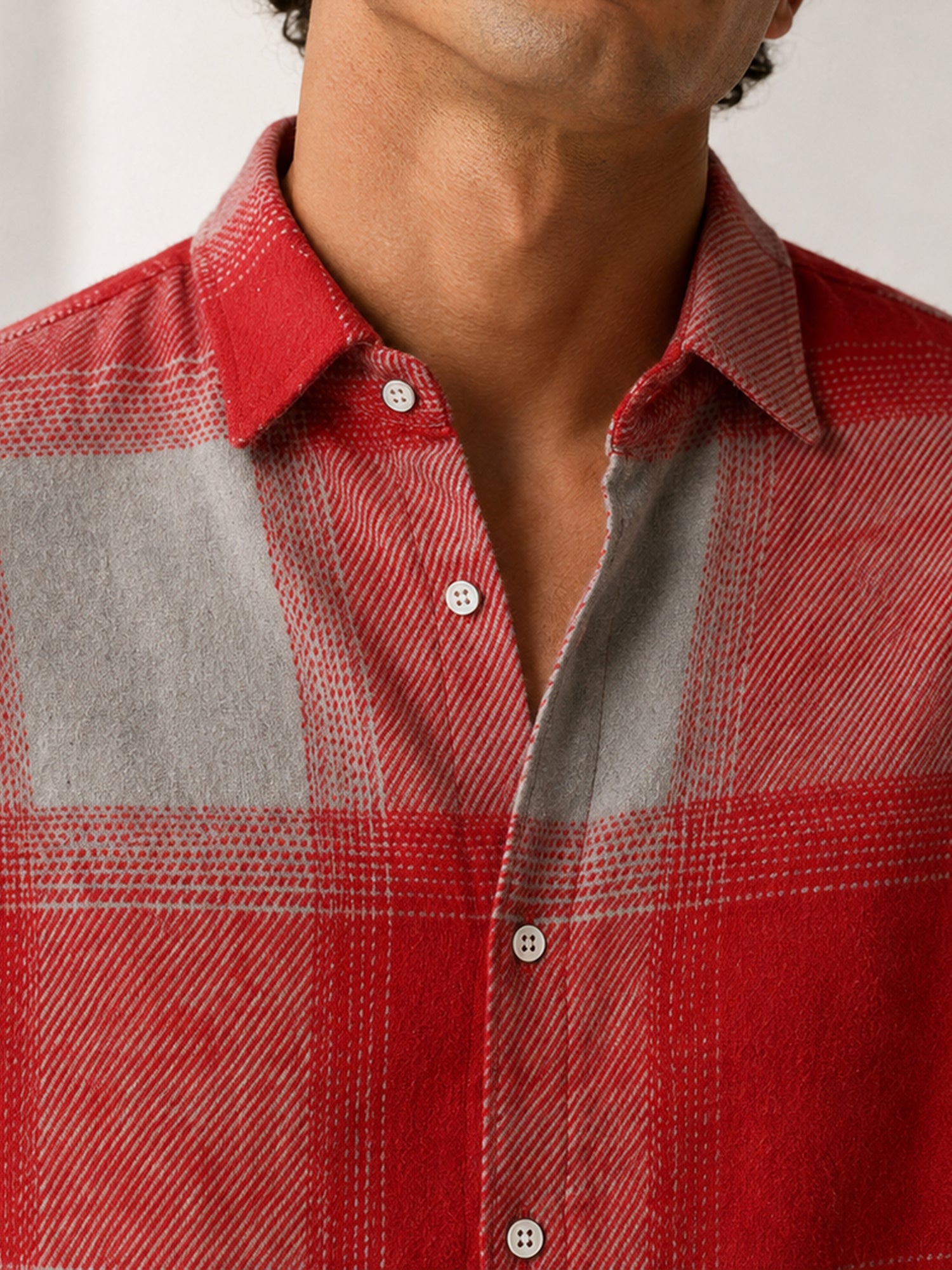 Men Red Buffalo Check Shirt