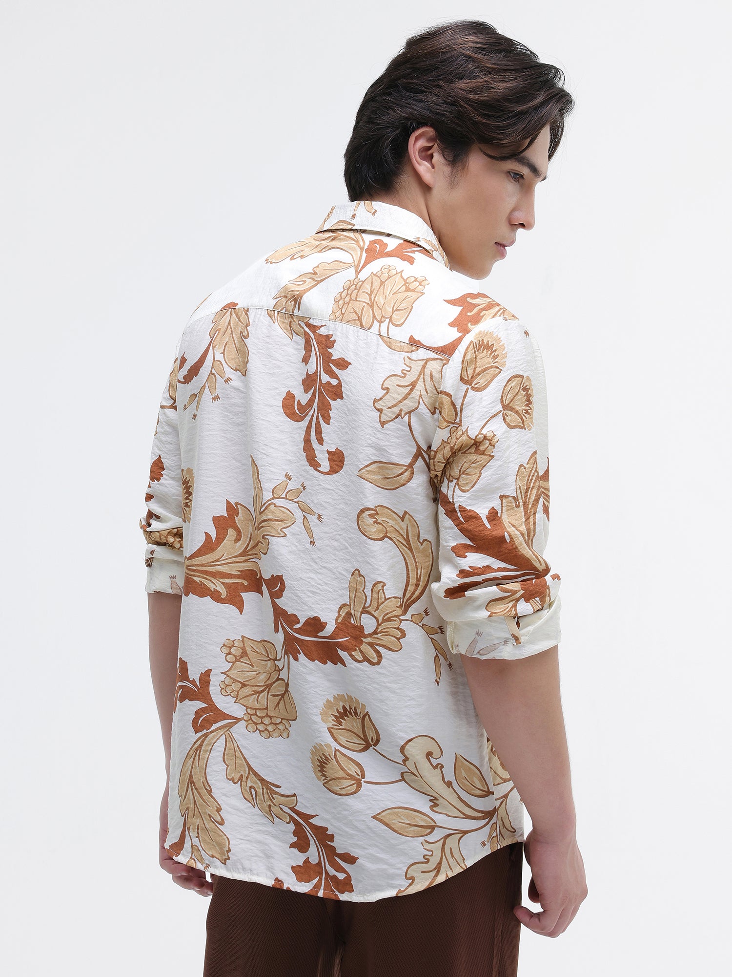 Men White All over Print Shirt