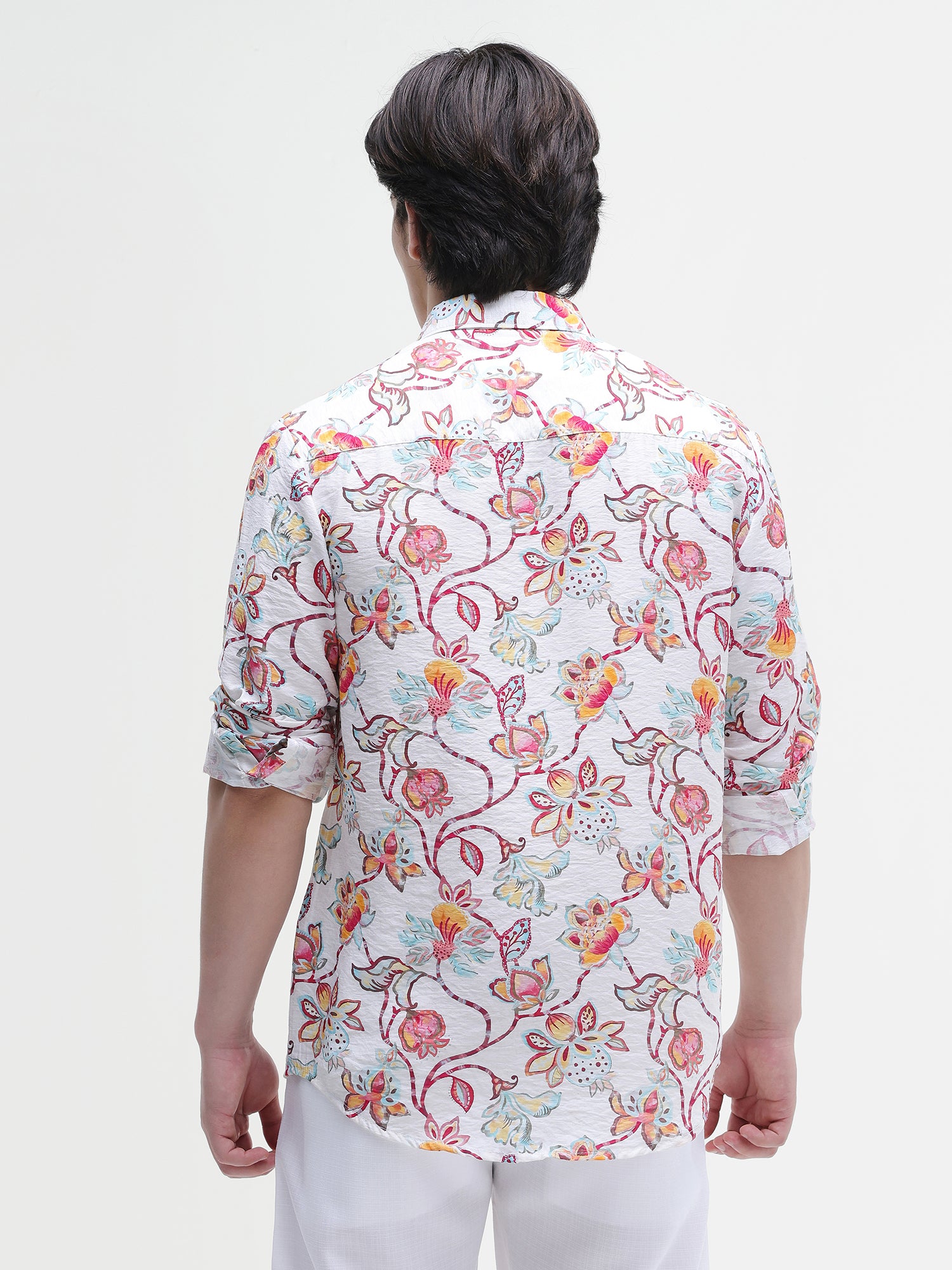 Men Off White All over Print Shirt