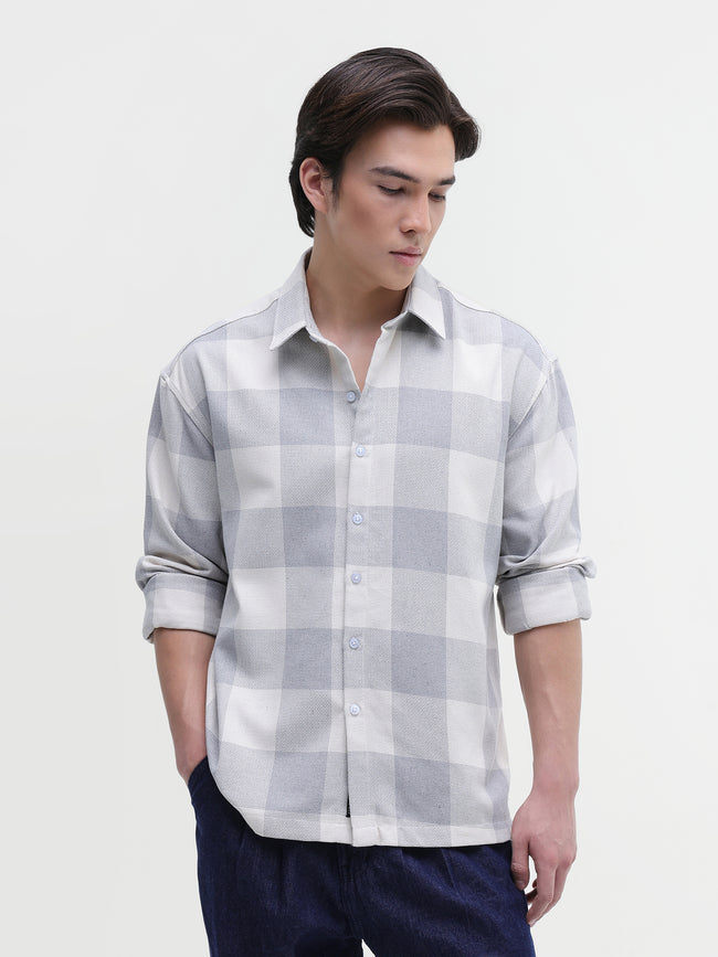 Men Grey Oversized Shirt