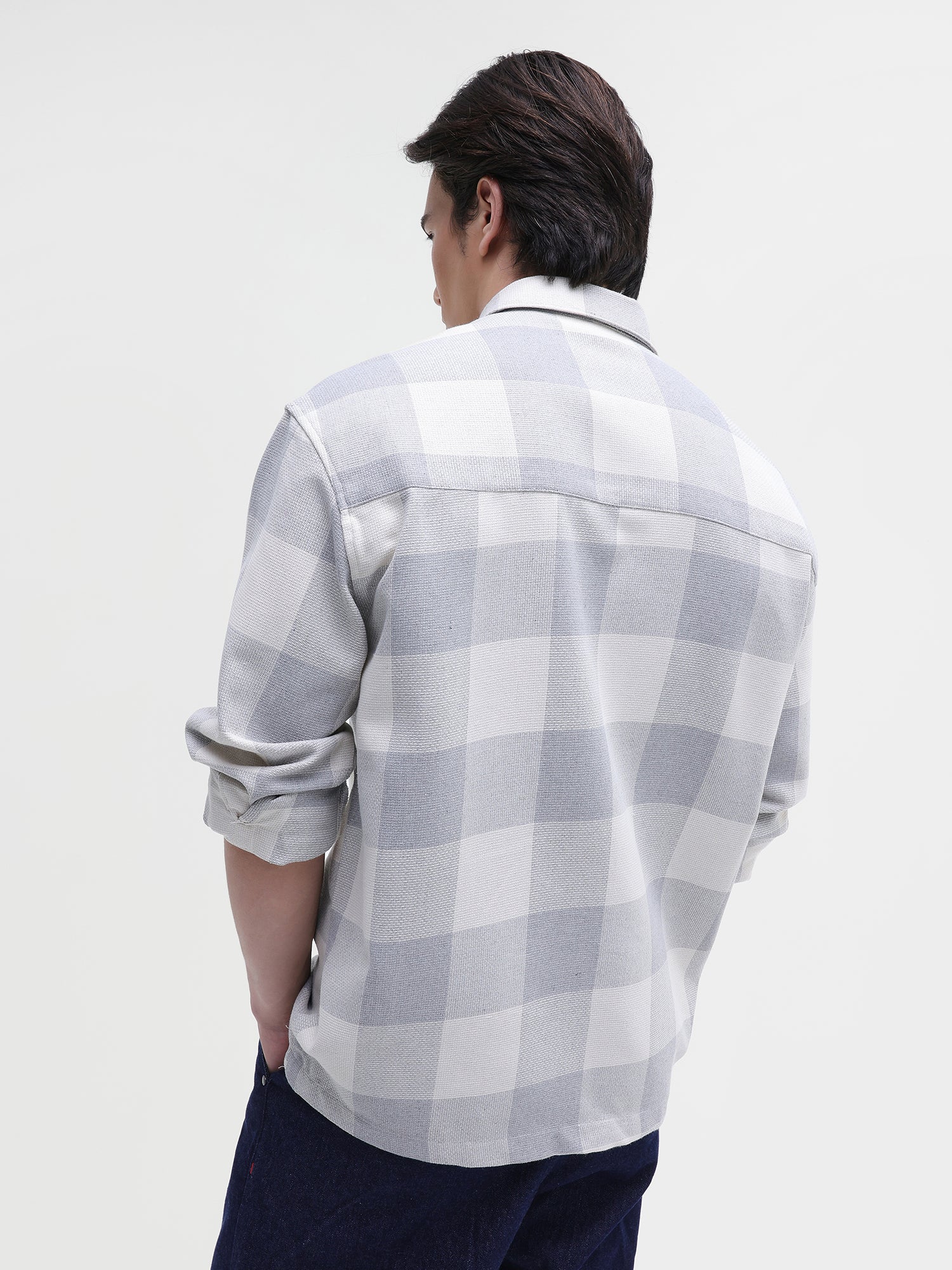 Men Grey Oversized Shirt