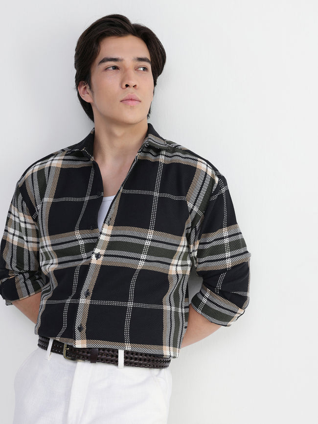 Men Black Oversized Shirt