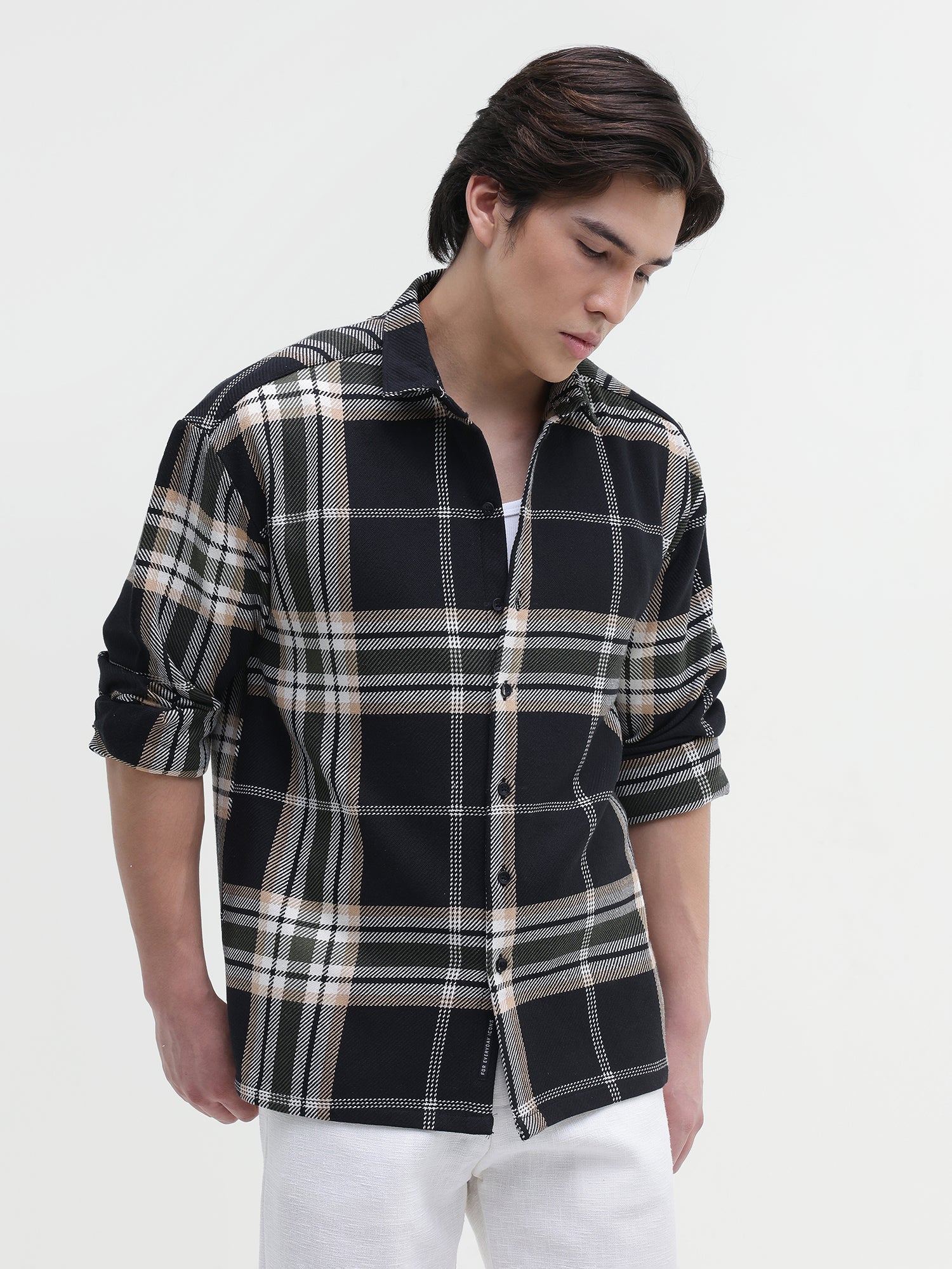 Men Black Oversized Shirt