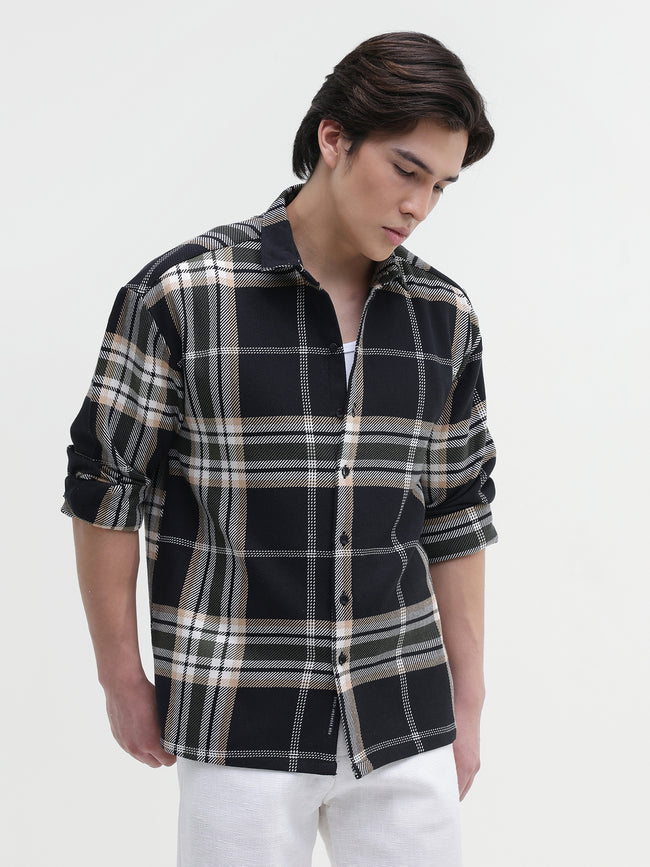 Men Black Oversized Shirt