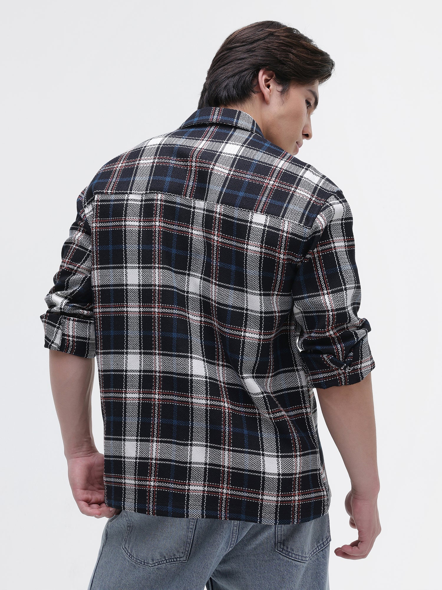 Men Navy Oversized Shirt