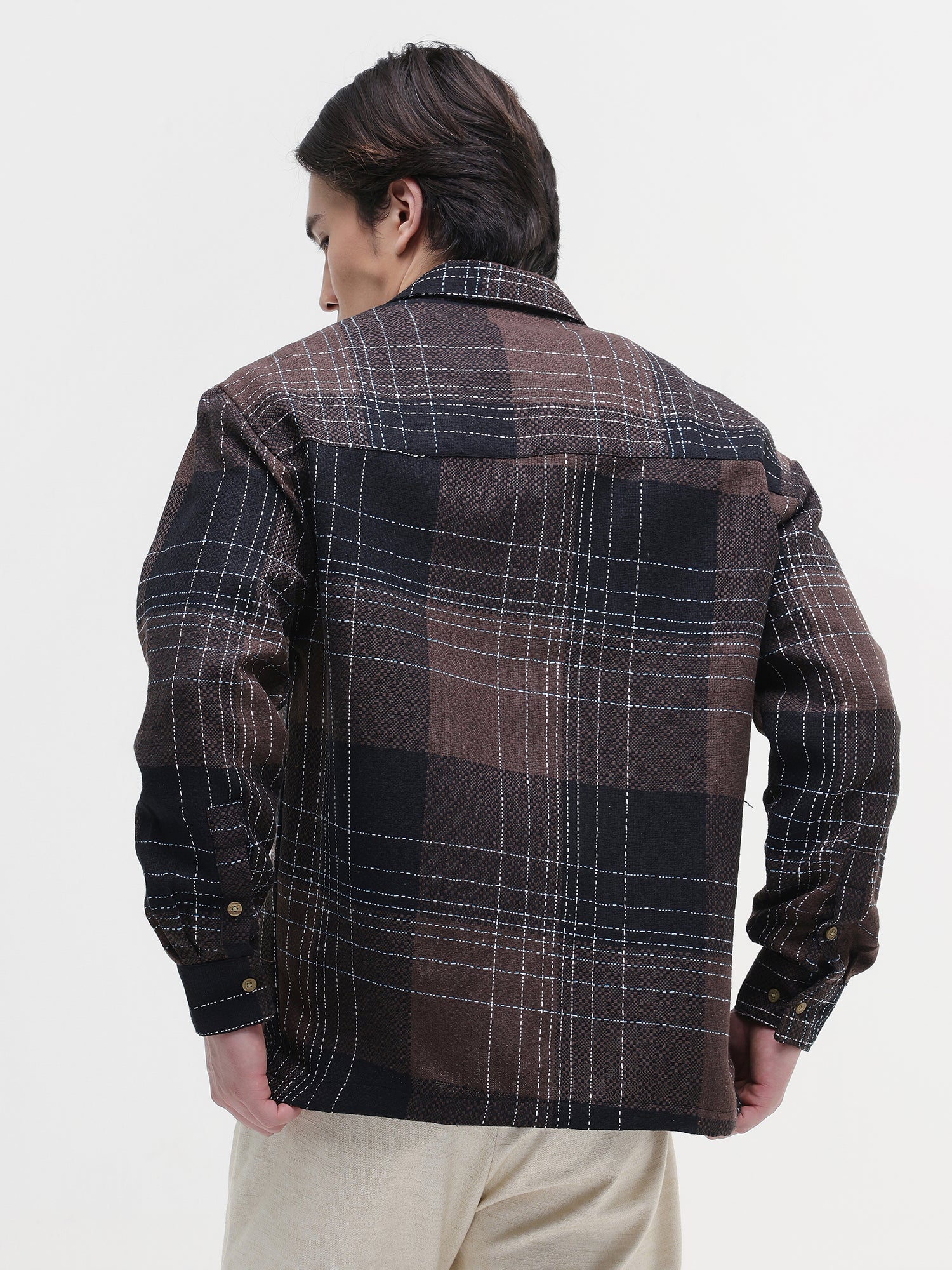 Men Brown Oversized Shirt