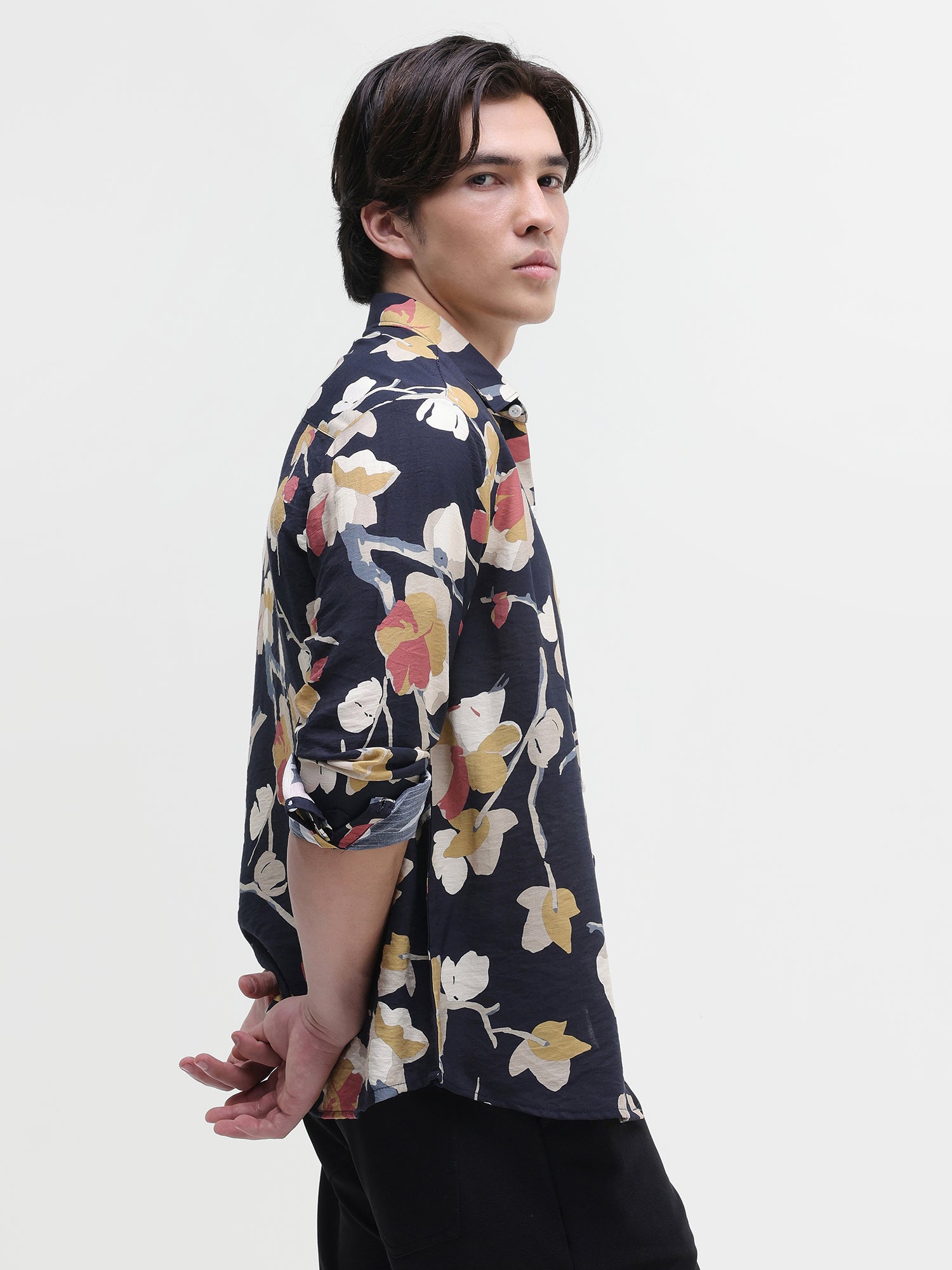 Men Navy All over Print Shirt