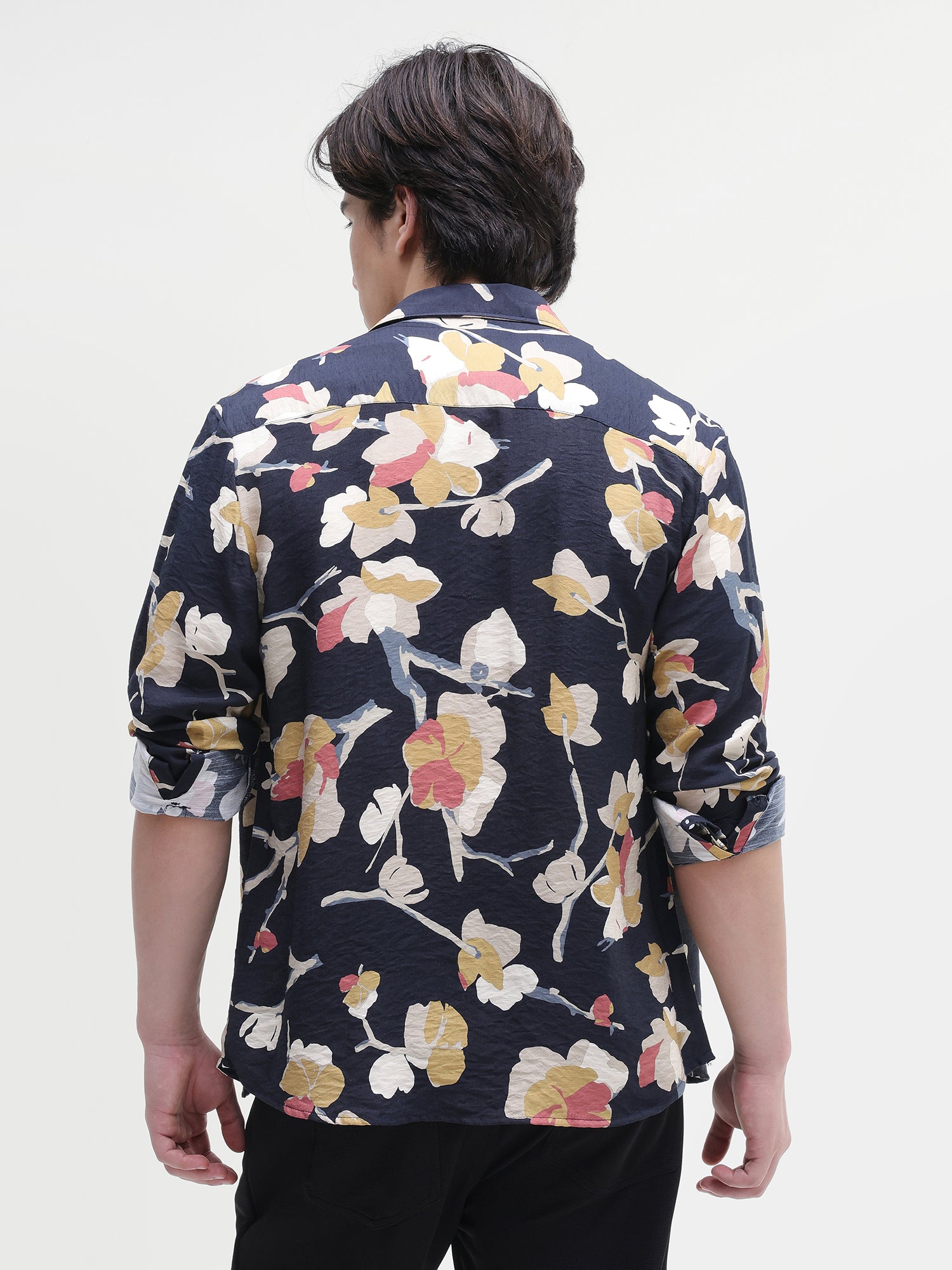 Men Navy All over Print Shirt
