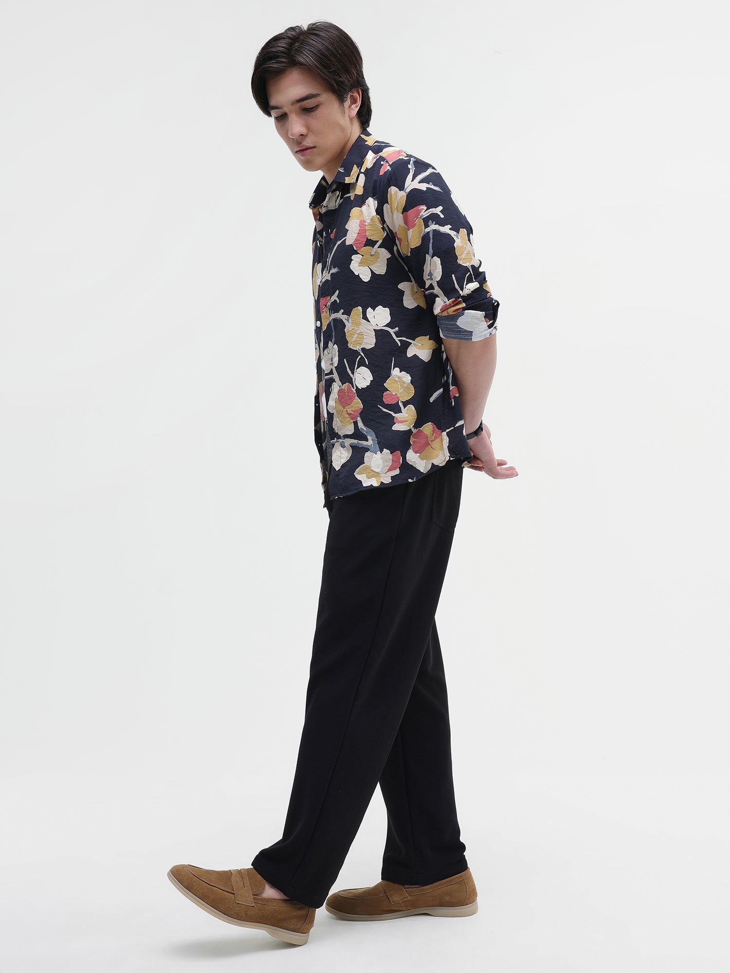 Men Navy All over Print Shirt