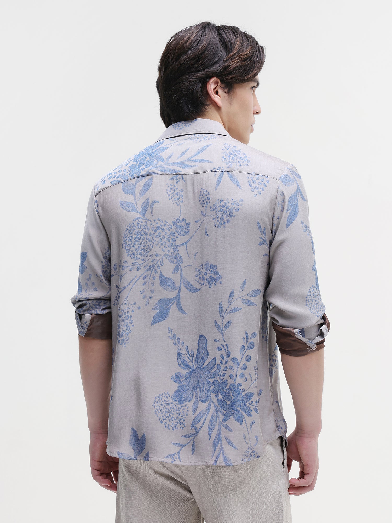 Men Grey All over Print Shirt