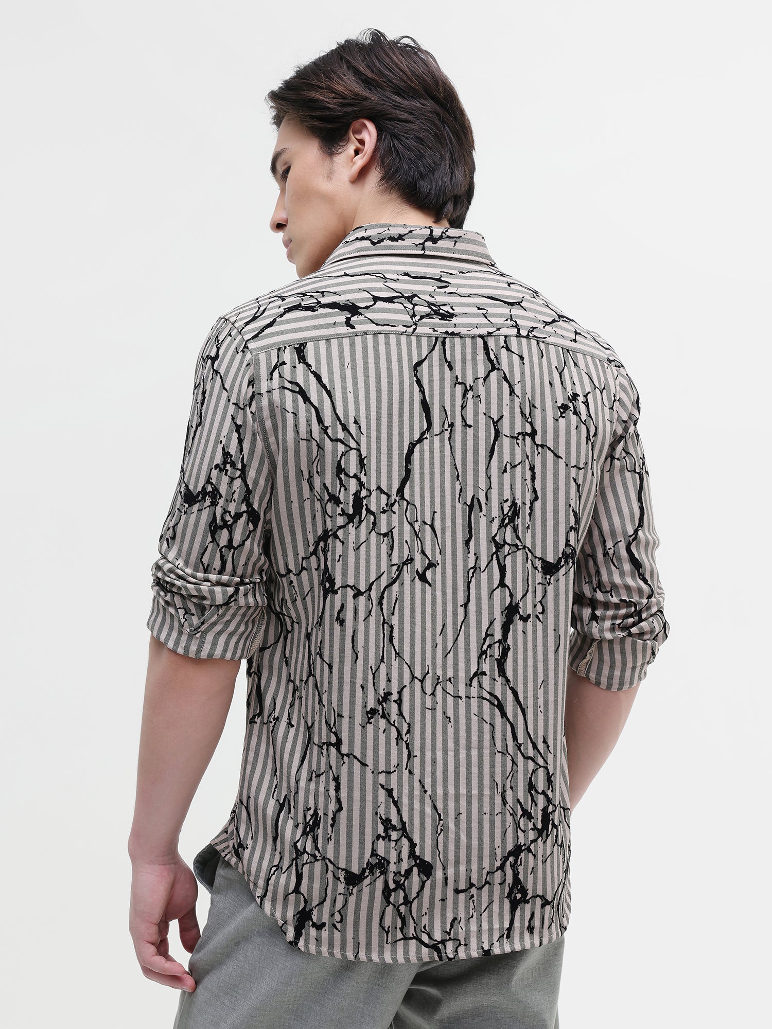 Men Beige All over Print Shirt