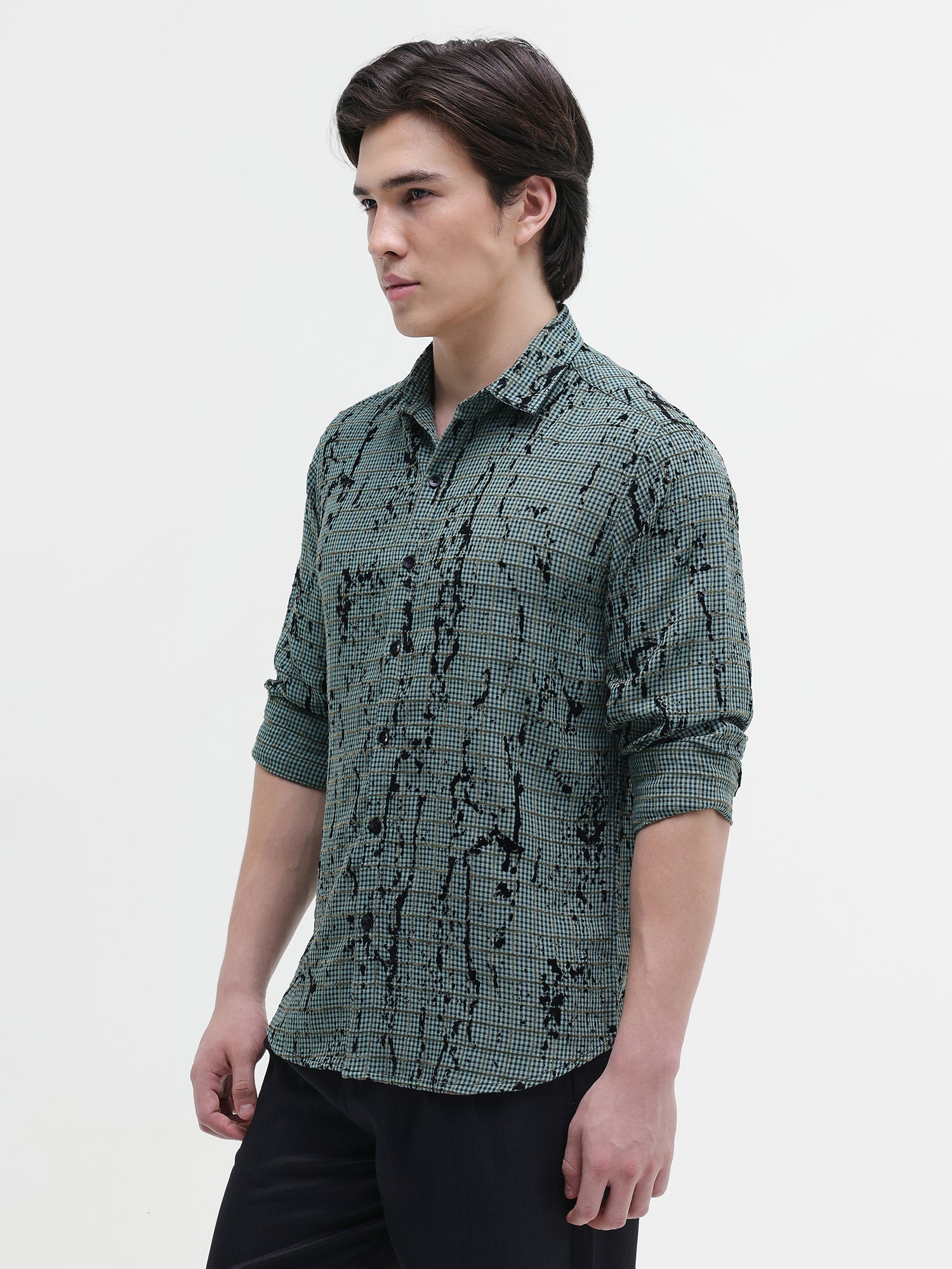 Men Green All over Print Shirt