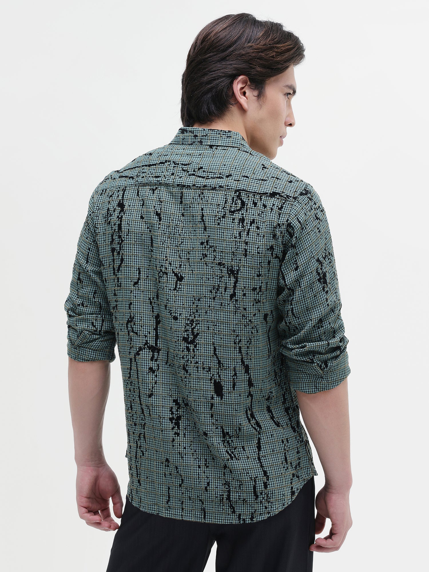 Men Green All over Print Shirt