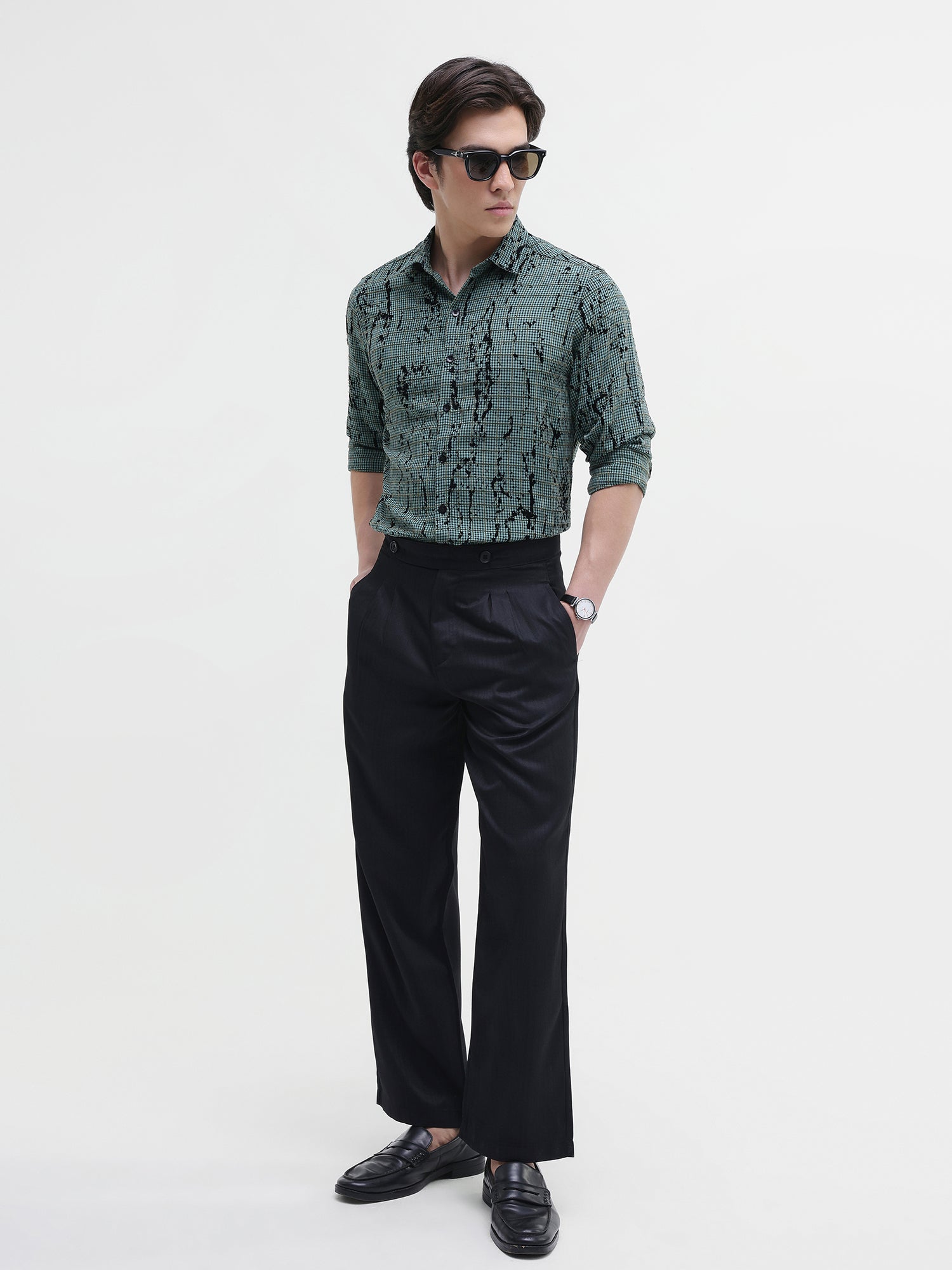 Men Green All over Print Shirt