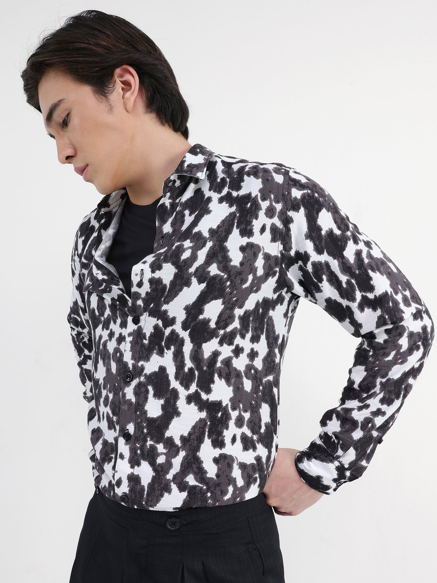 Men White All over Print Shirt