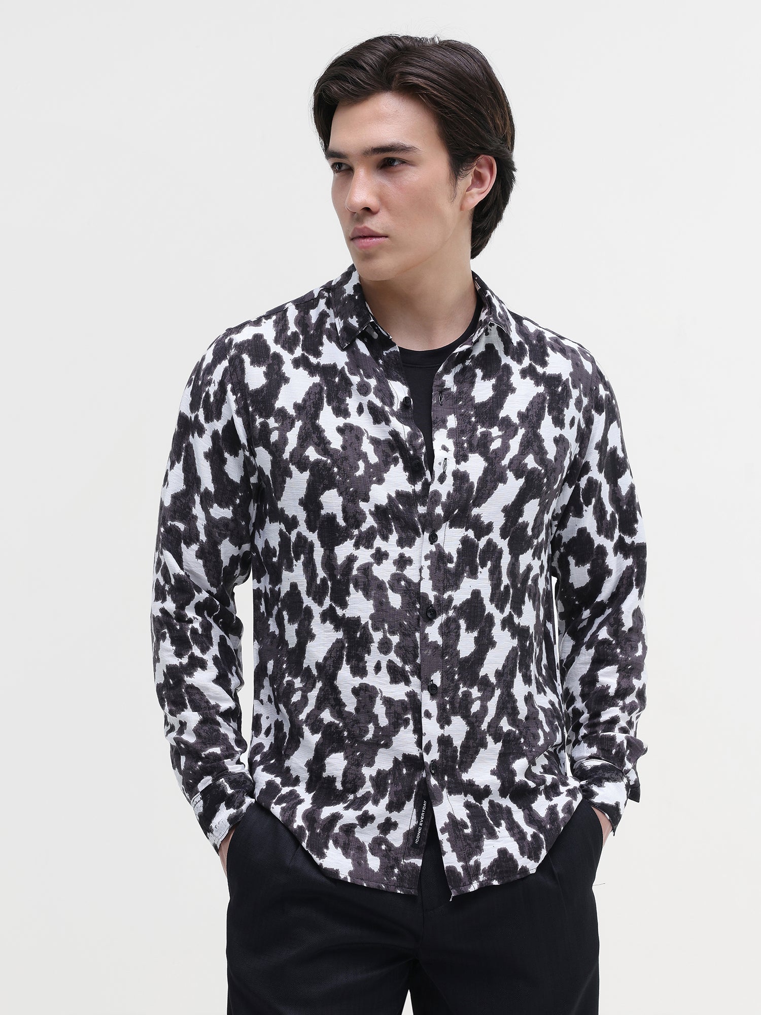 Men White All over Print Shirt