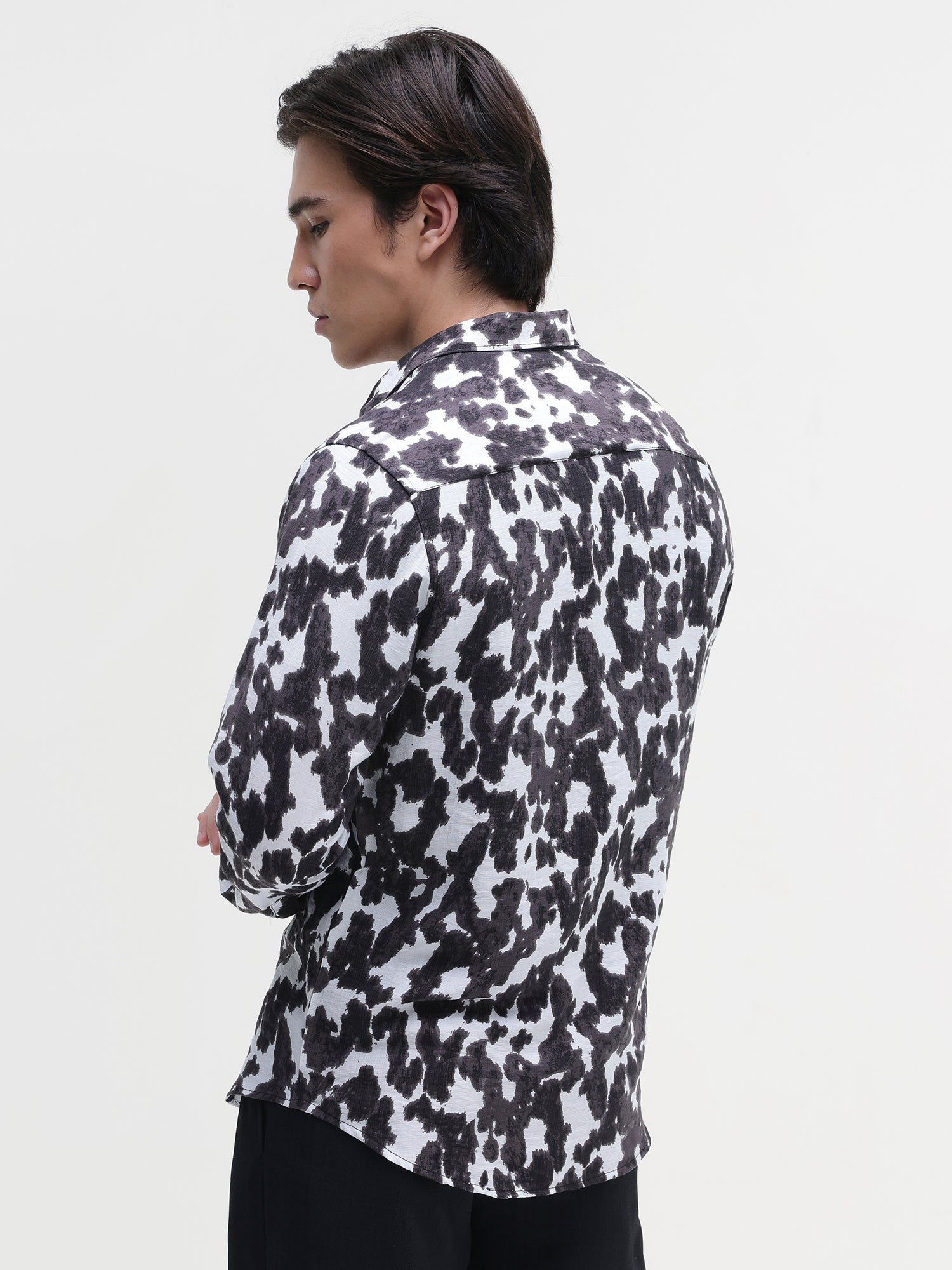 Men White All over Print Shirt