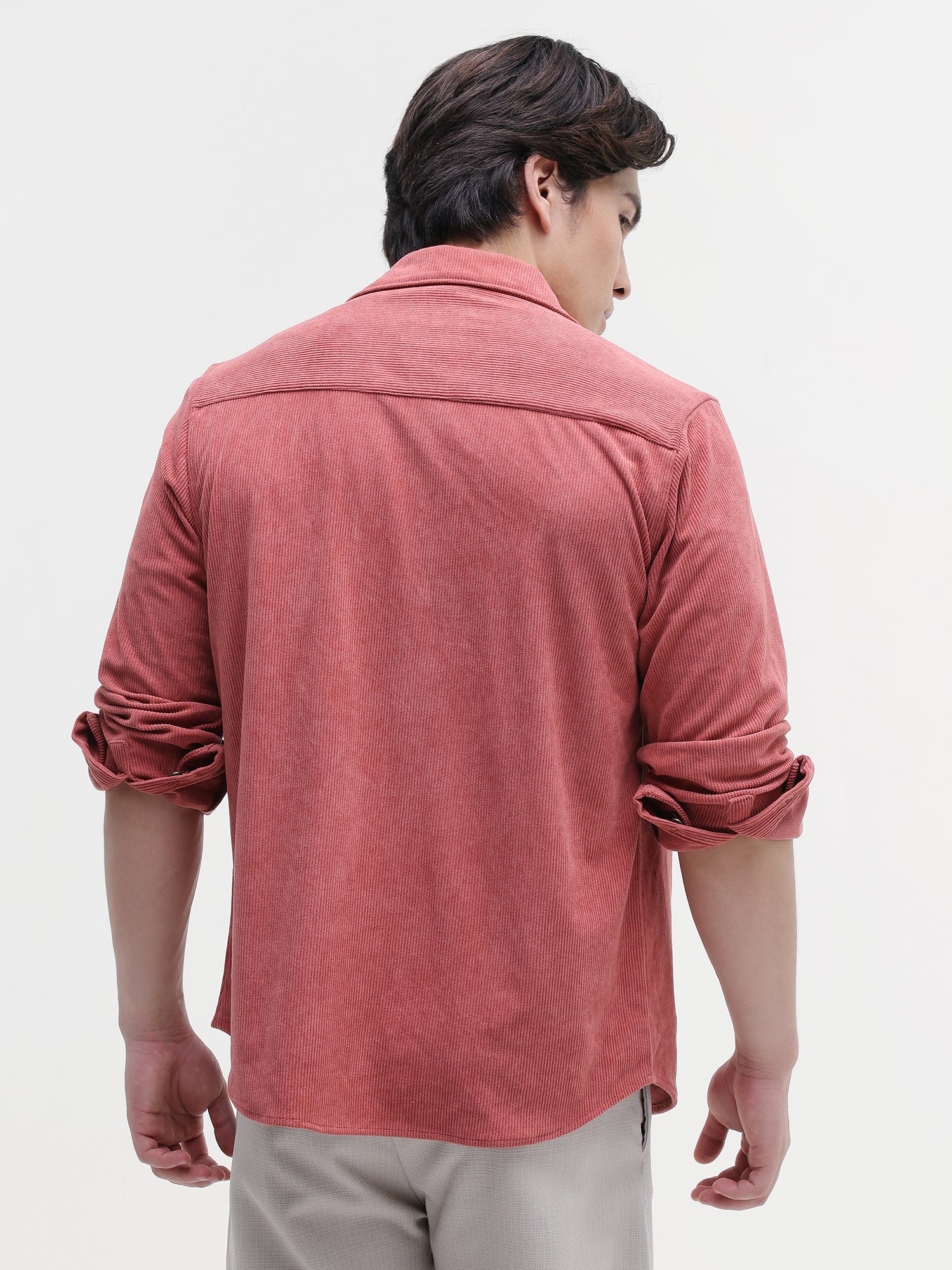 Men Coral Corduroy Shirt