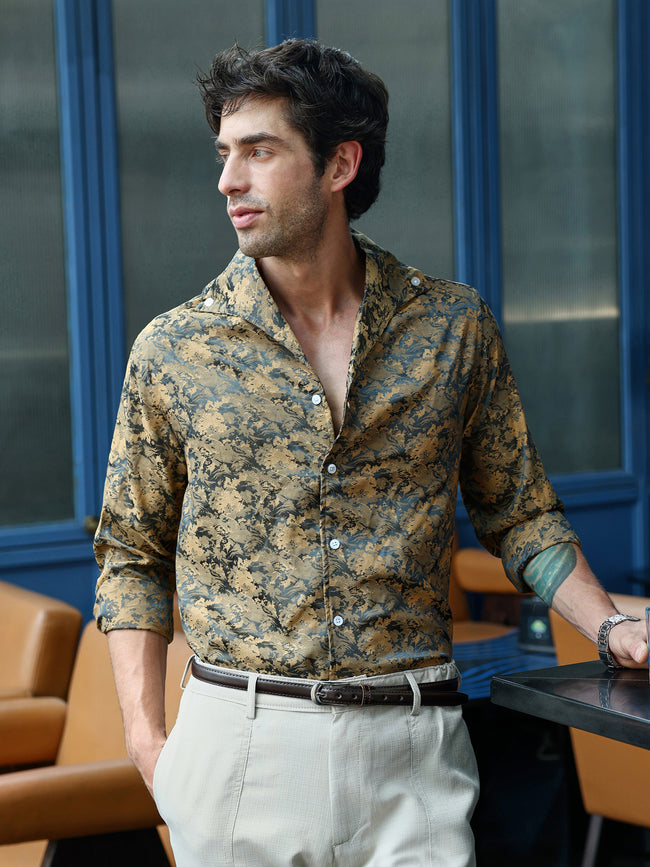 Men Mustard Party Shirt