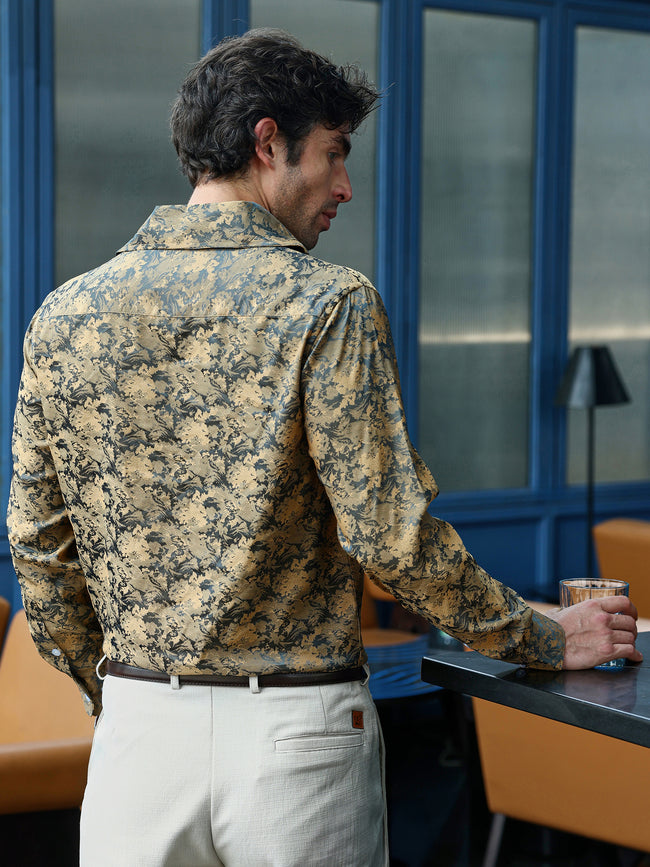 Men Mustard Party Shirt