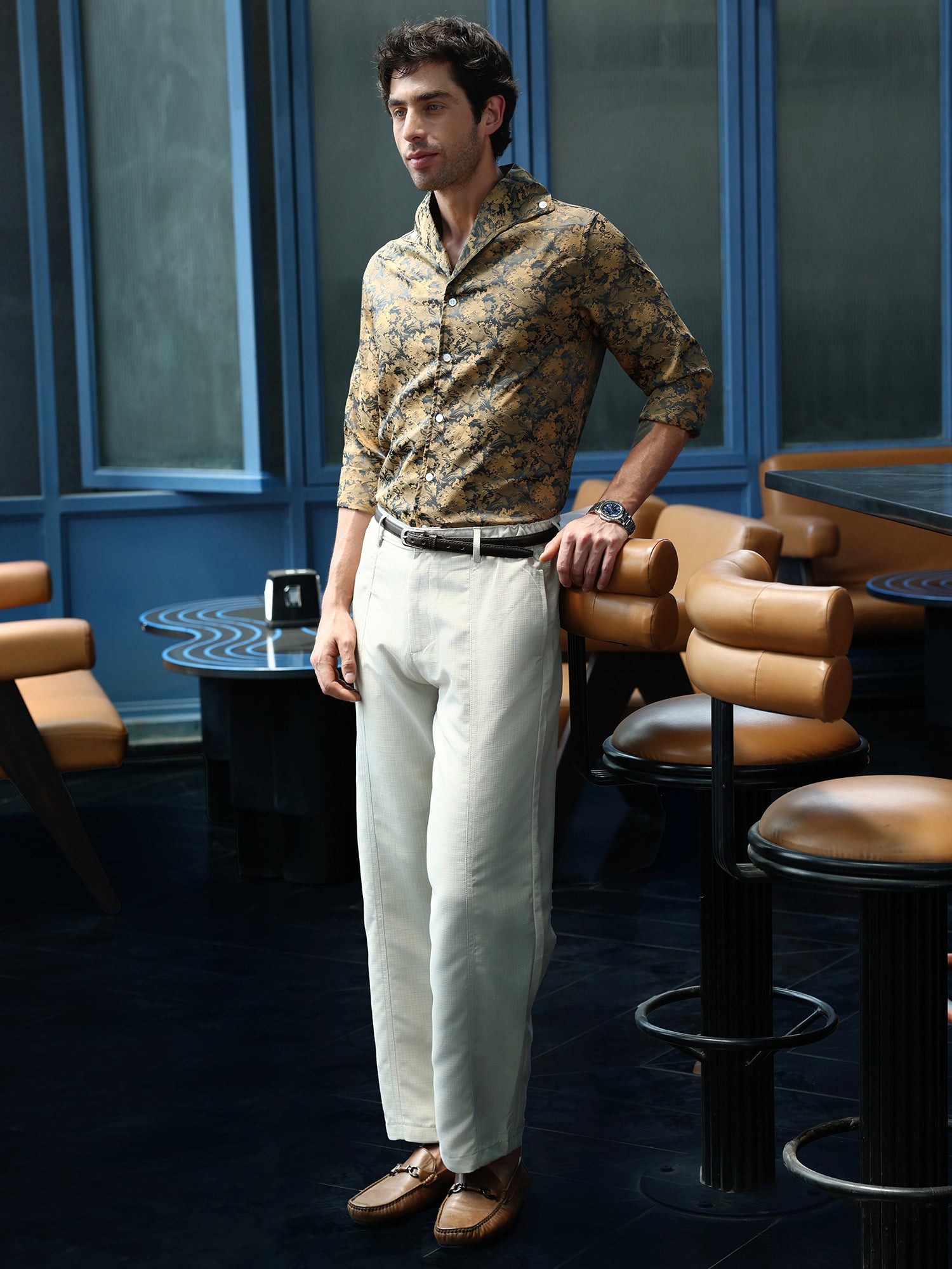 Men Mustard Party Shirt
