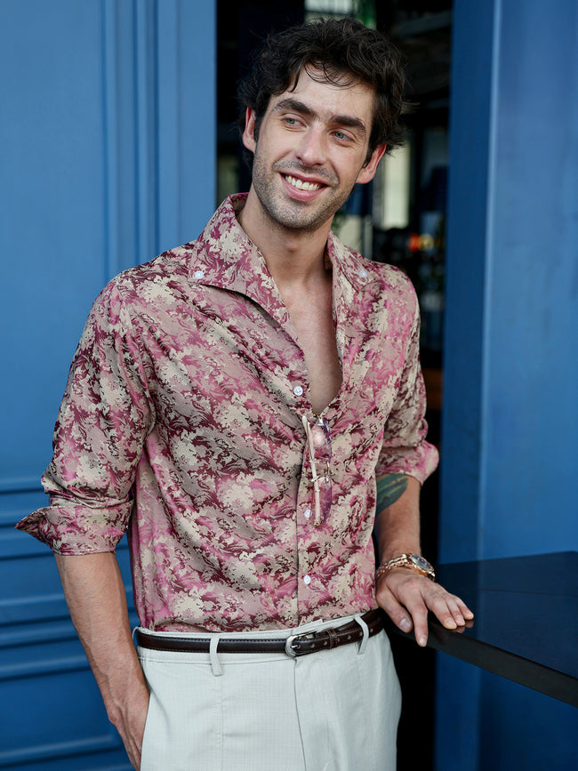 Men Pink Party Shirt