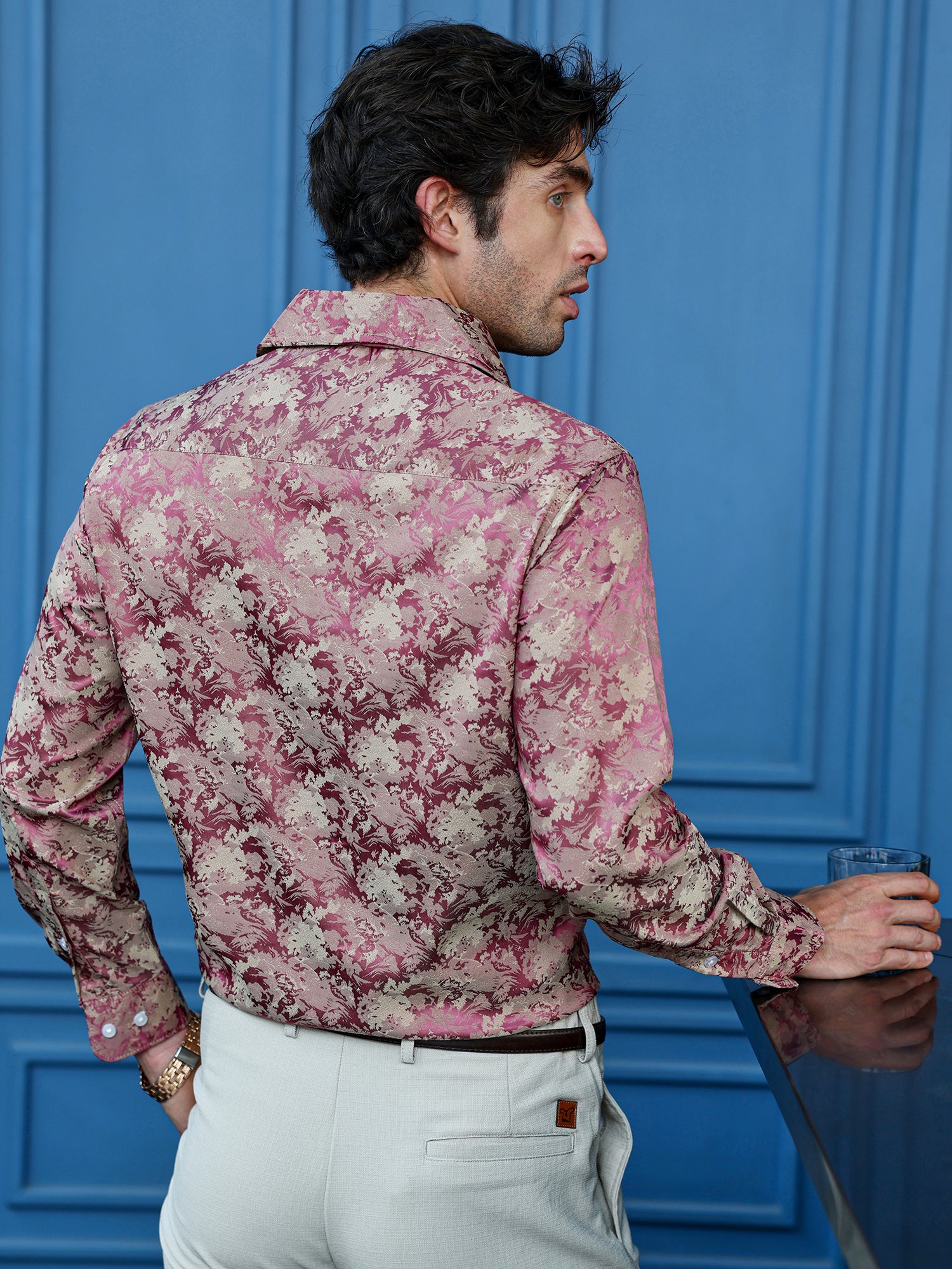 Men Pink Party Shirt