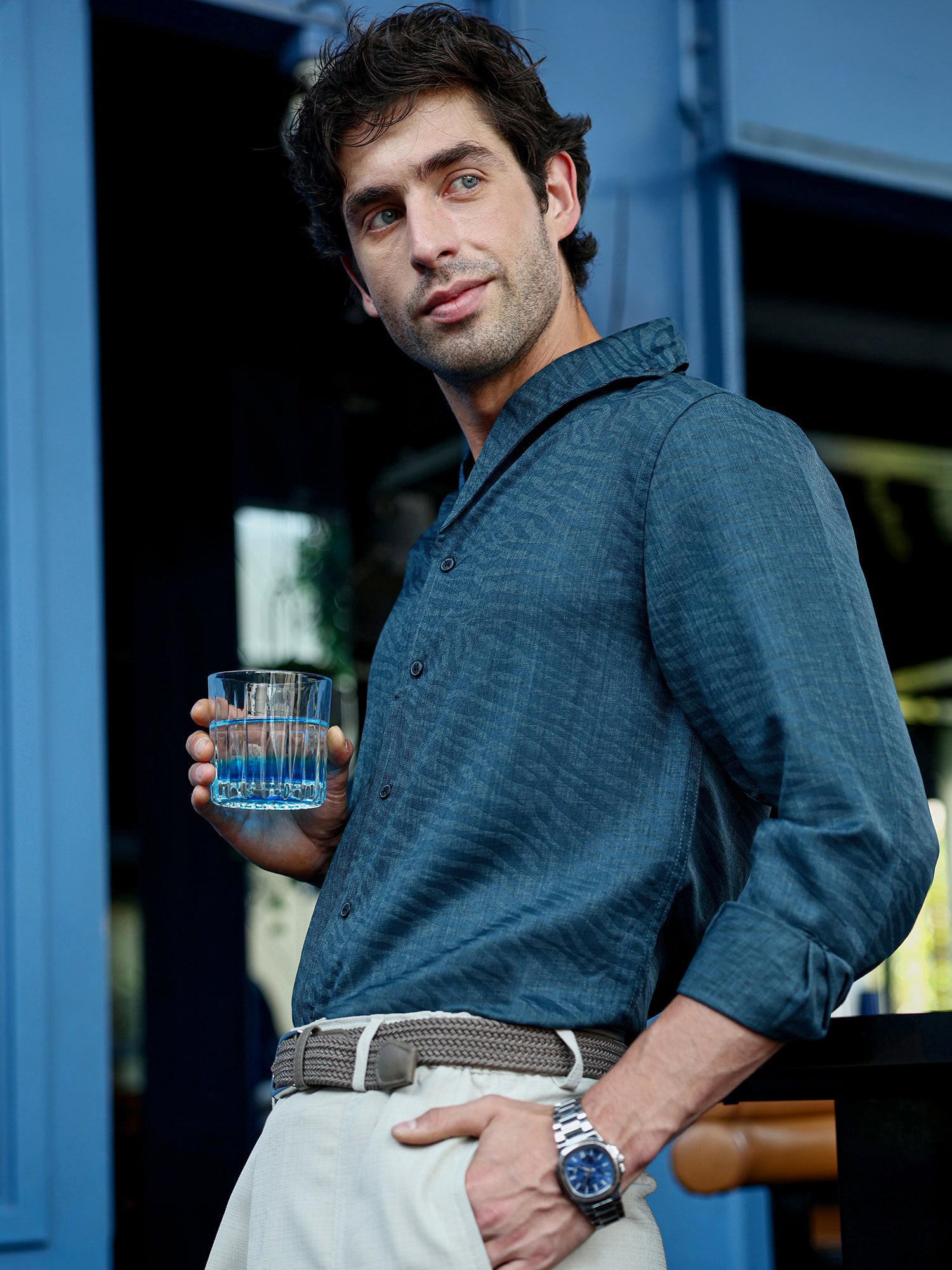 Men Teal Night Out Shirt