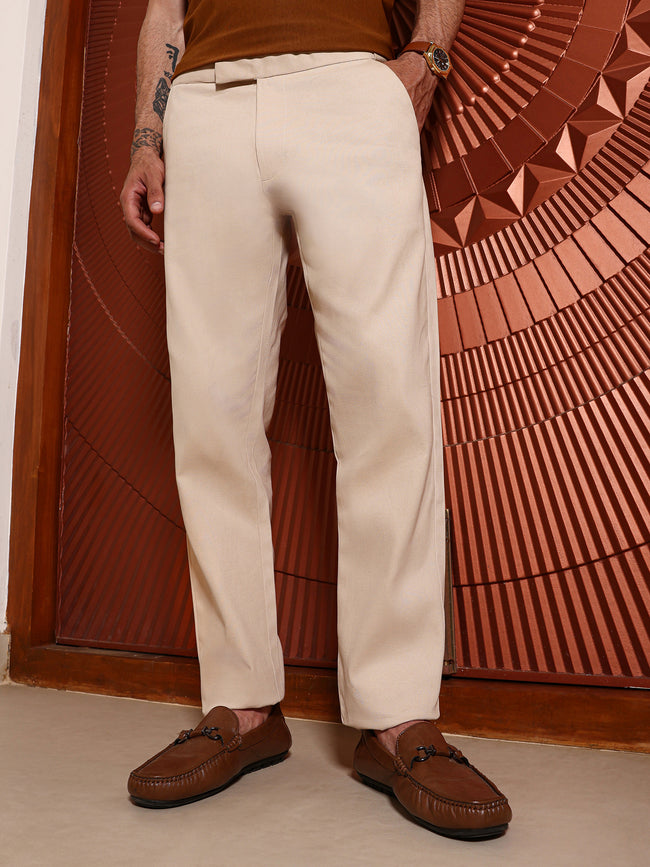 Men Beige Casual Trouser